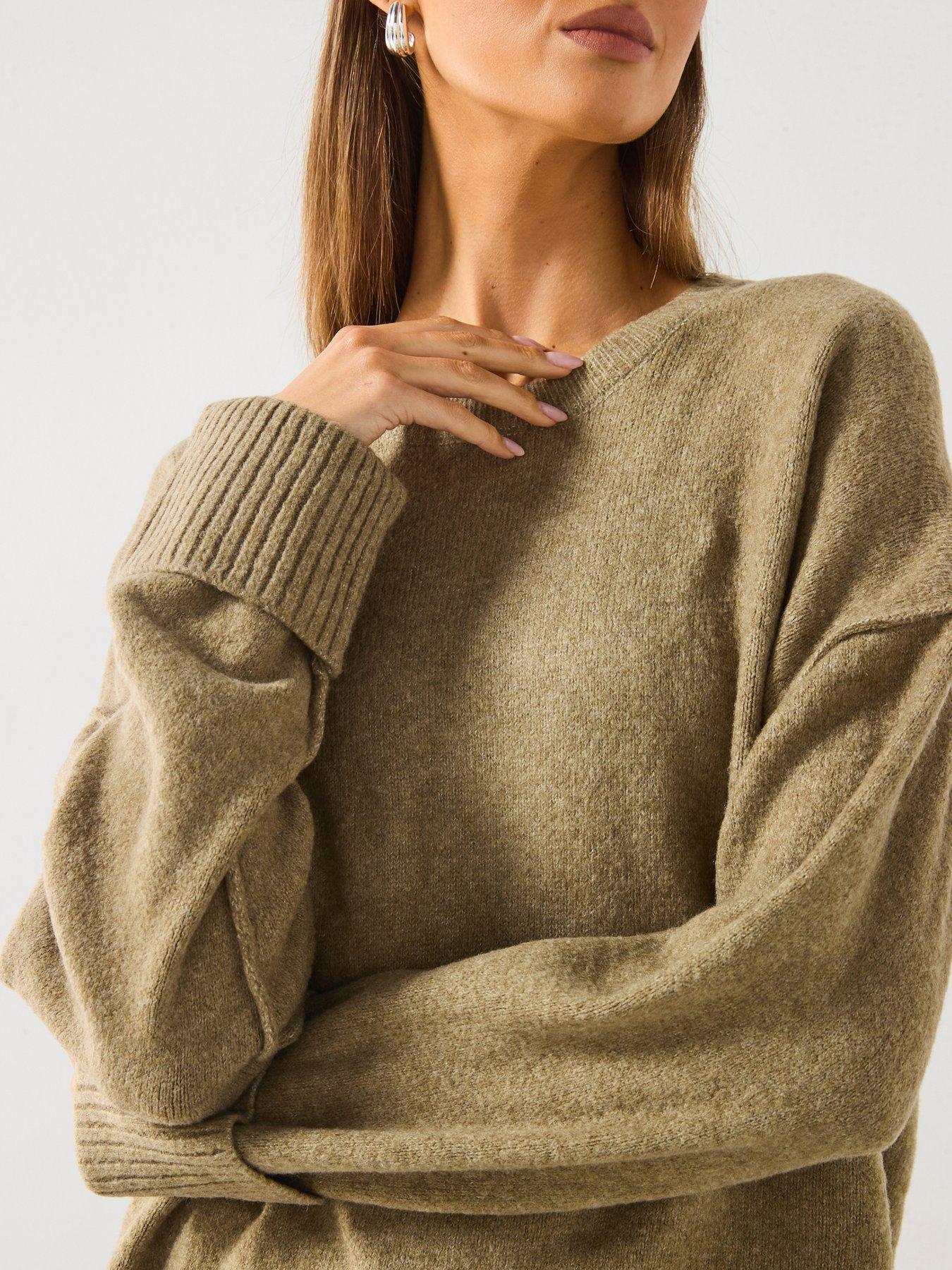 Image 4 of 6 of Mango Knitted Jumper - Khaki