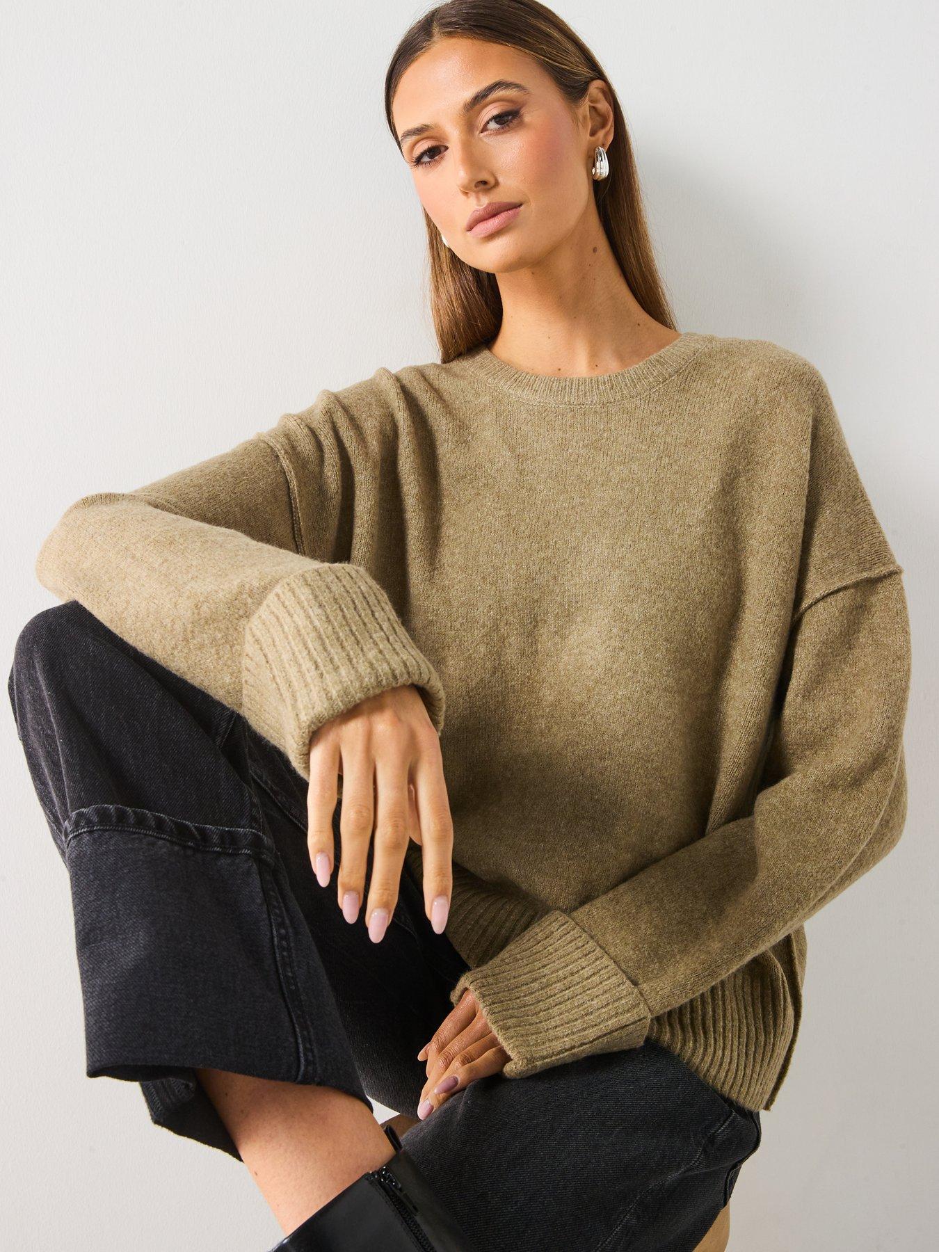 Image 6 of 6 of Mango Knitted Jumper - Khaki