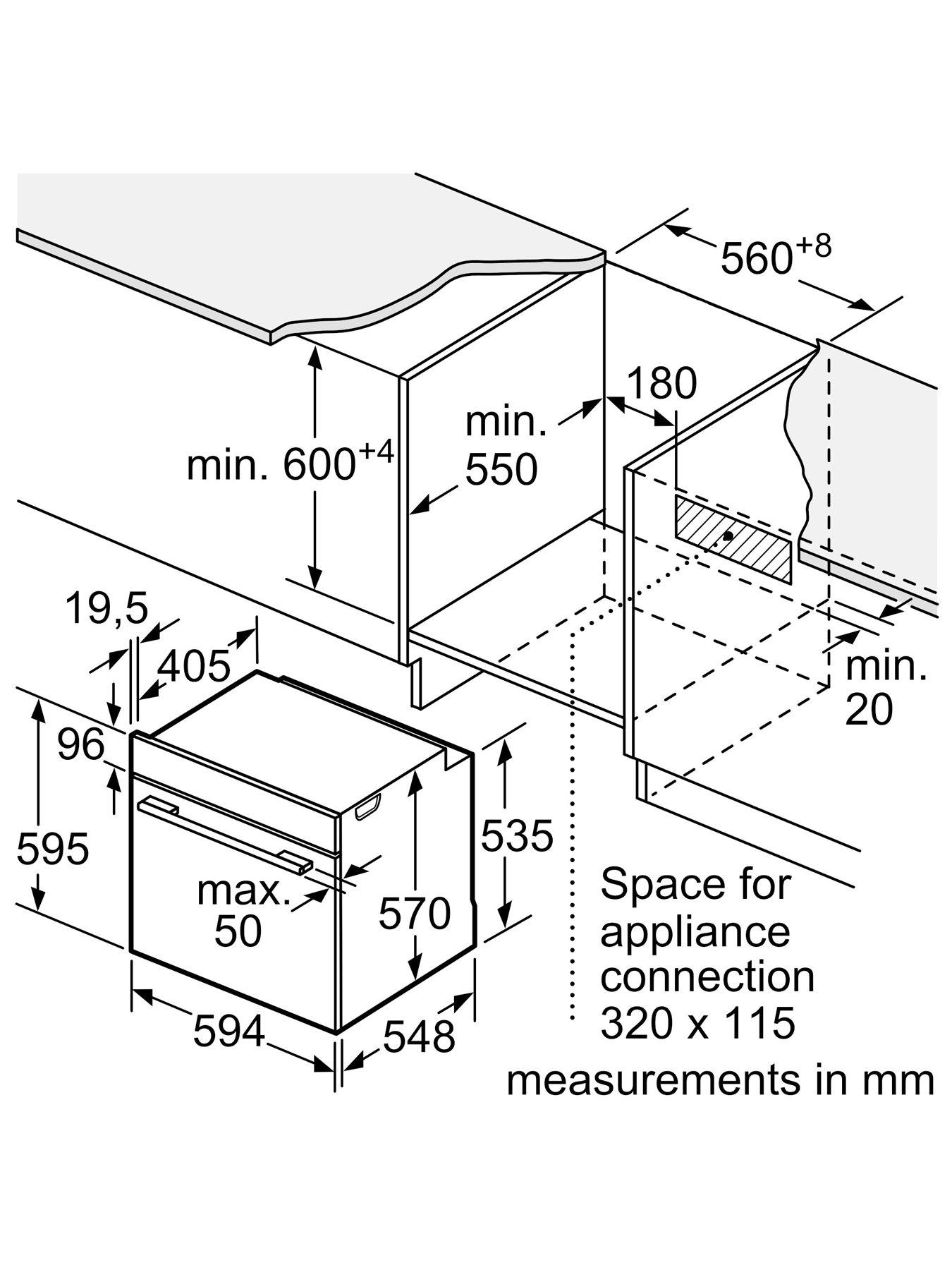  image of bosch-series-4-hqa534bb3b-built-in-electric-single-oven-with-hotair-steam-black