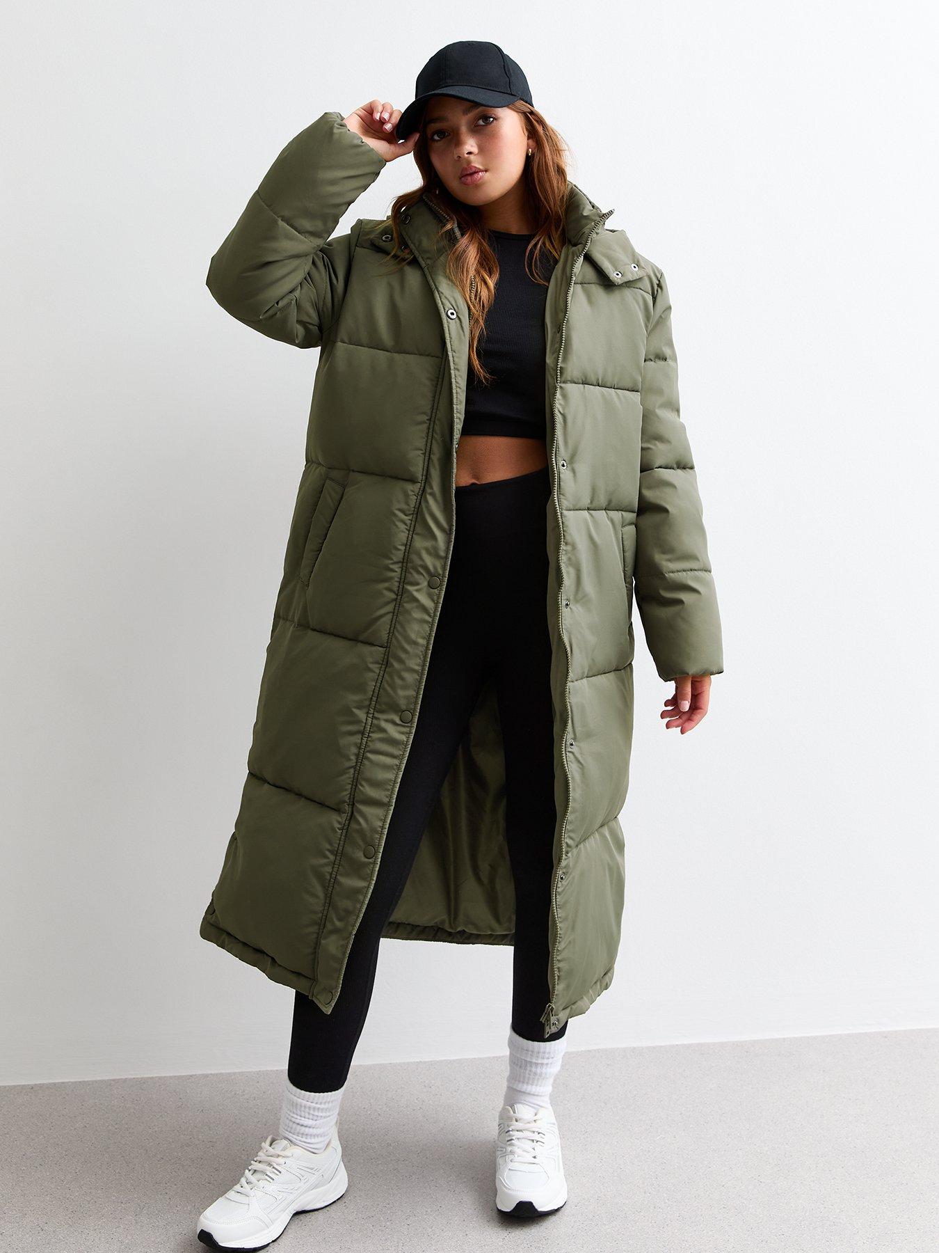 undefined Girls Khaki Tiered Shell Coat