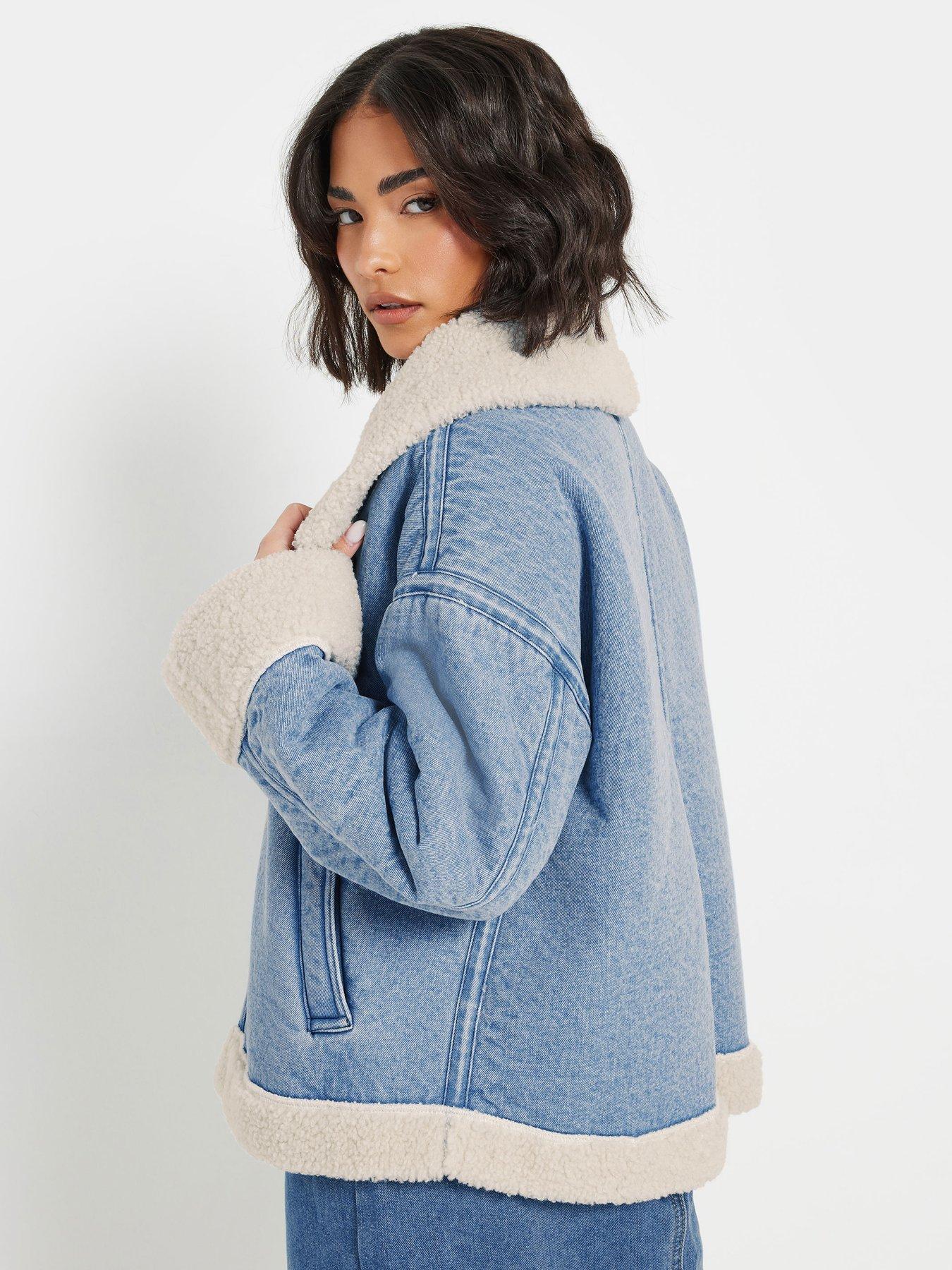 Image 2 of 4 of PixieGirl Petite Denim Aviator Jacket