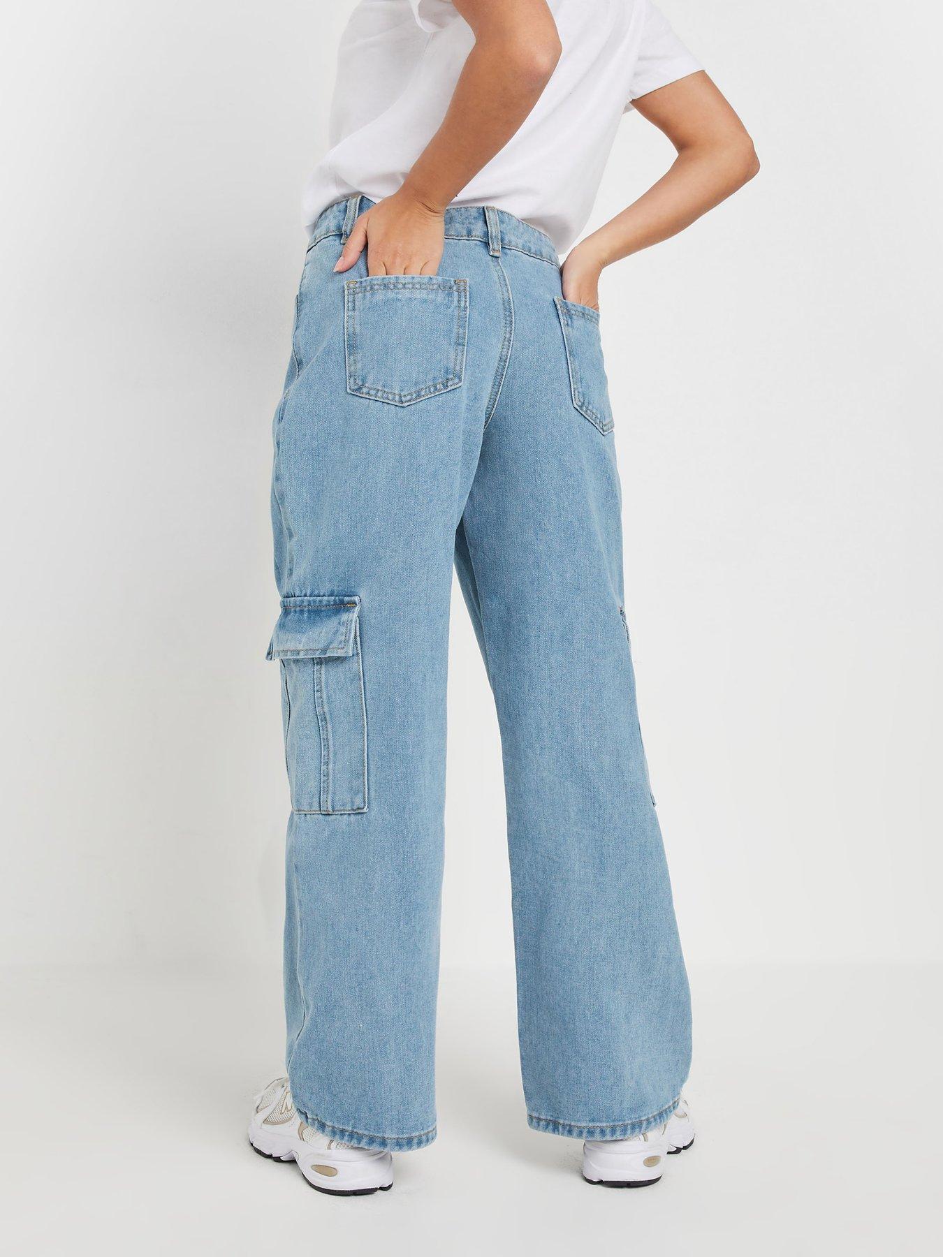 Image 2 of 4 of PixieGirl Petite Denim Utility Jeans - Blue