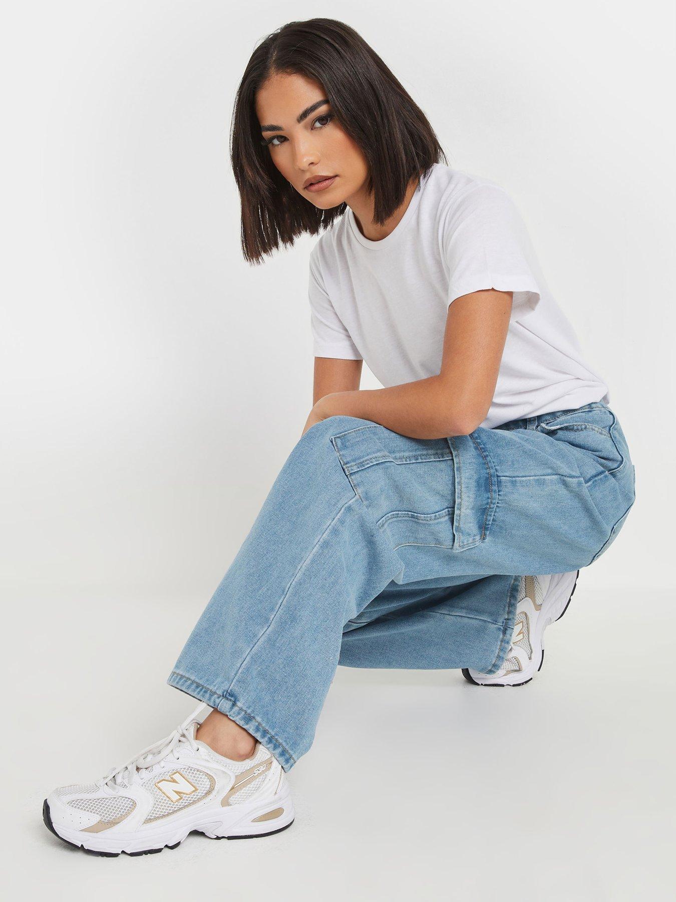 Image 4 of 4 of PixieGirl Petite Denim Utility Jeans - Blue