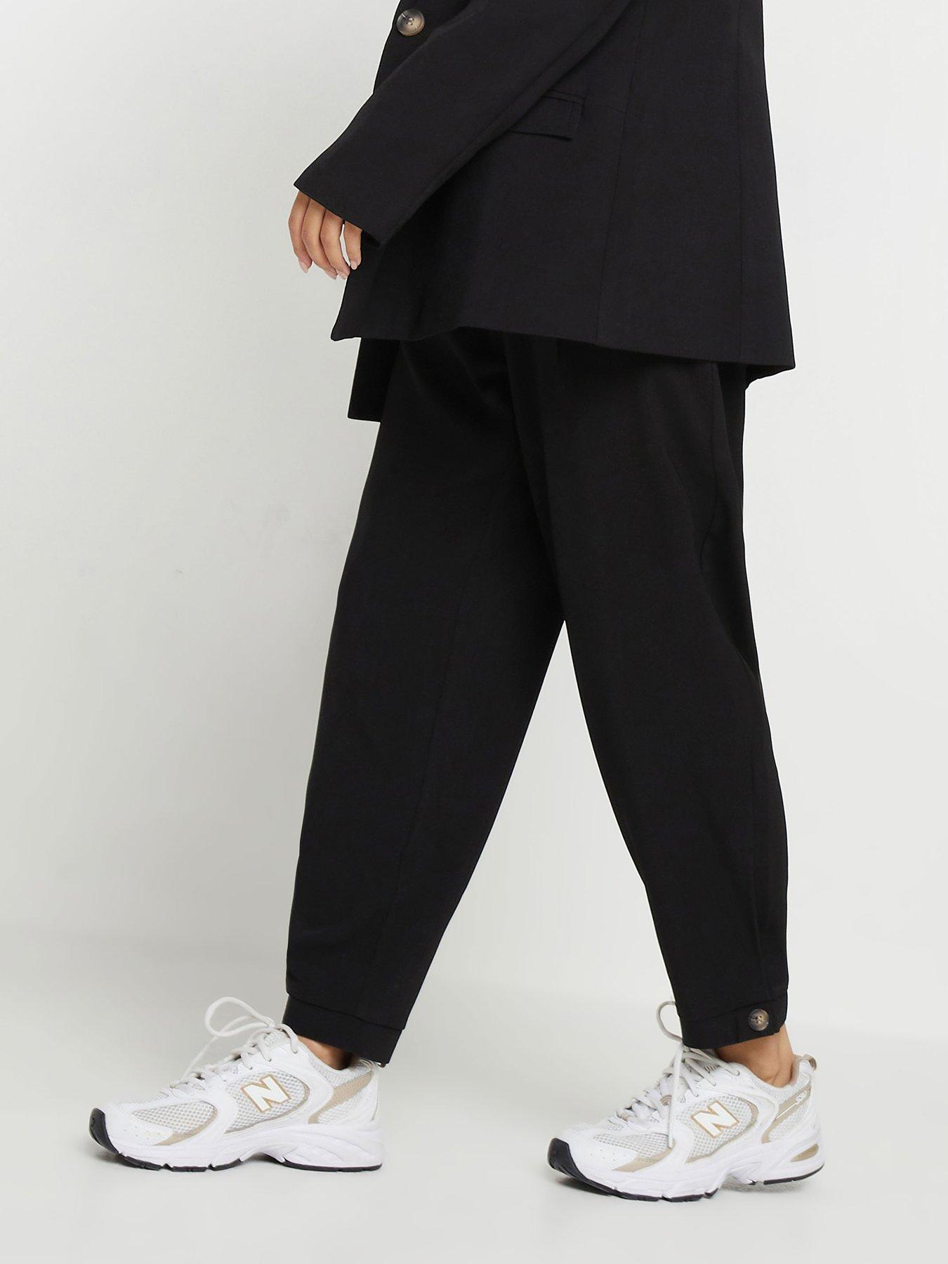 Image 4 of 4 of PixieGirl Petite Barrel Button Cuff Trouser - Black
