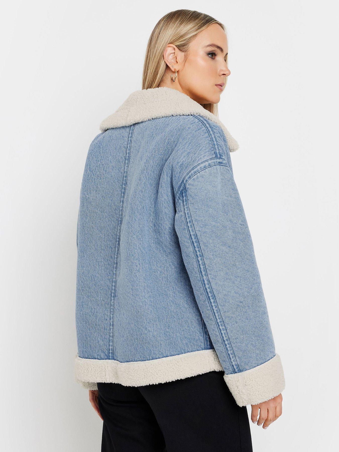 Image 2 of 4 of Long Tall Sally Denim and Borg Jacket - Blue