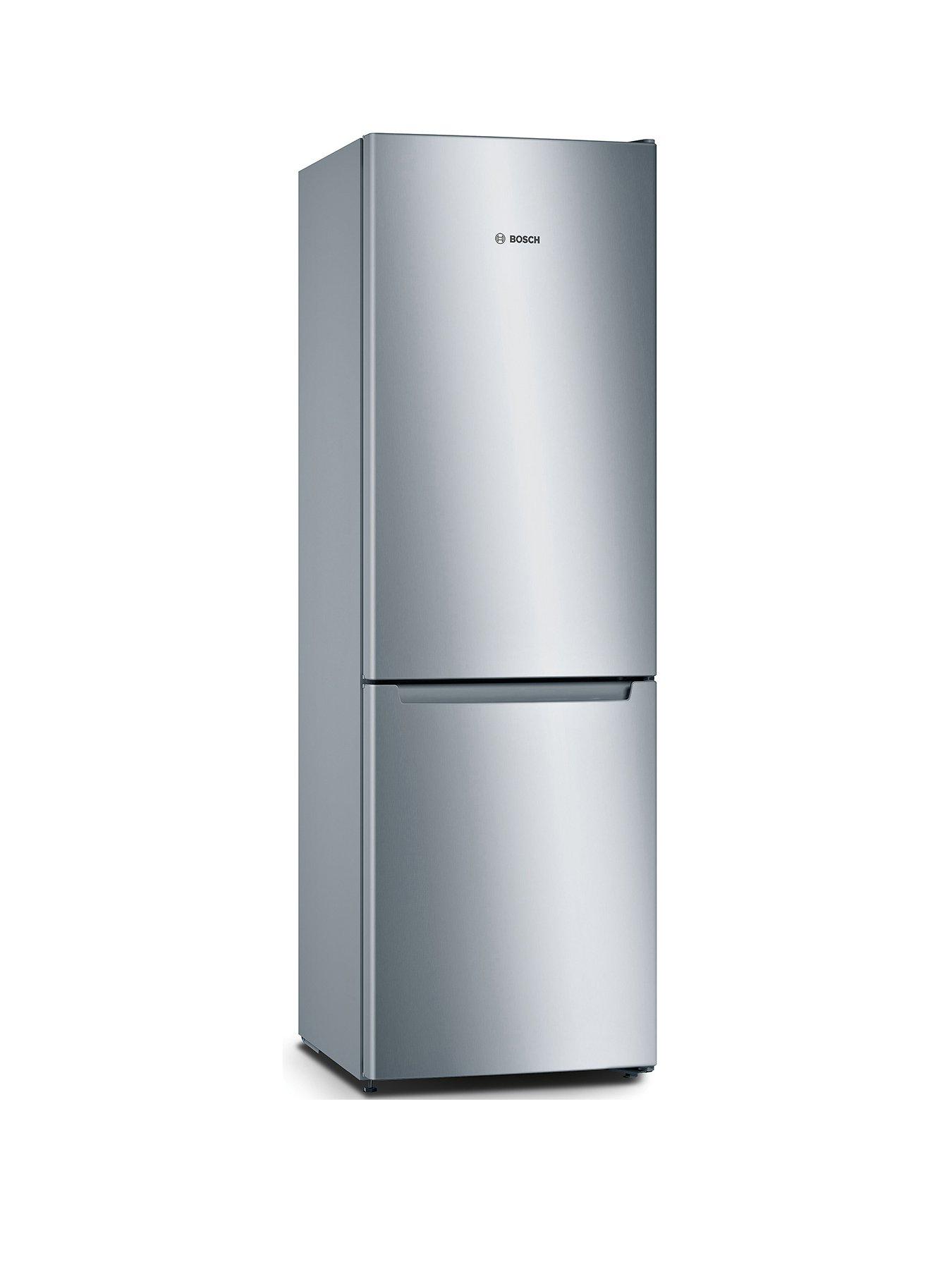 front image of bosch-series-2-kgn33nlebg-176cm-high-5050-fridge-freezer-stainless-steel-look-e-rated