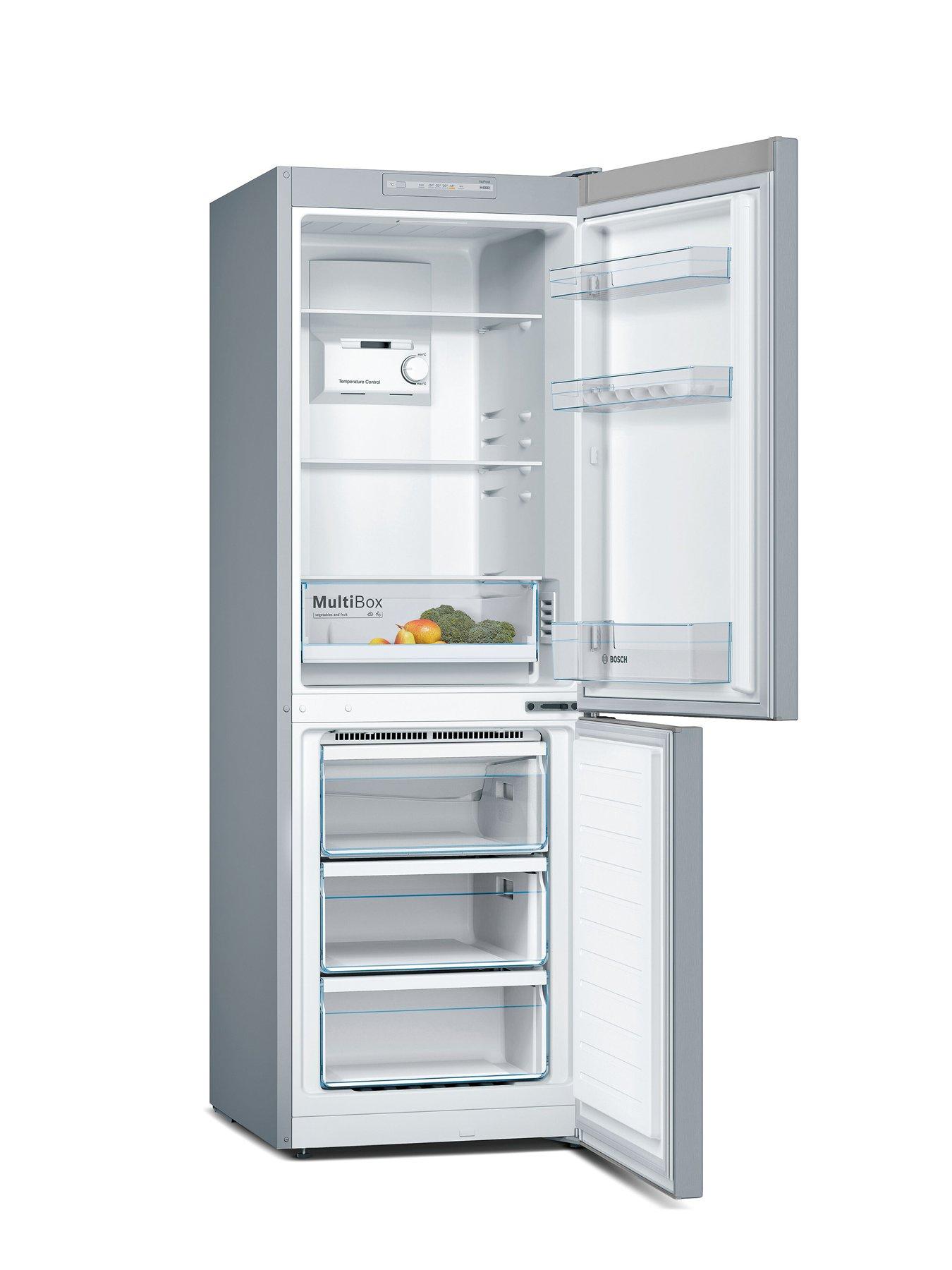  image of bosch-series-2-kgn33nlebg-176cm-high-5050-fridge-freezer-stainless-steel-look-e-rated