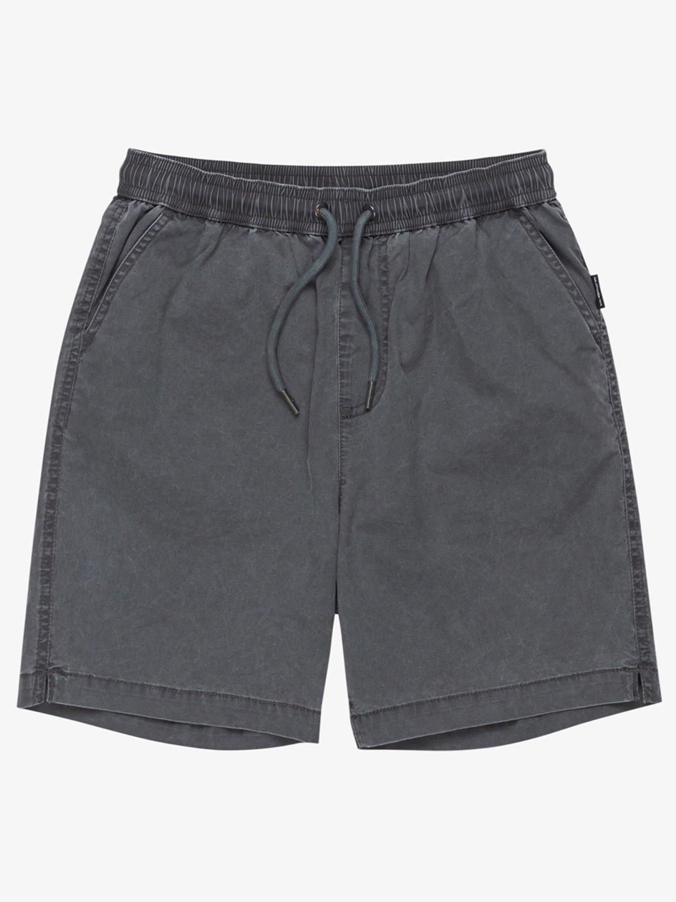 Quiksilver Boys Taxer Fixed Waist Plain Front Shorts - Black