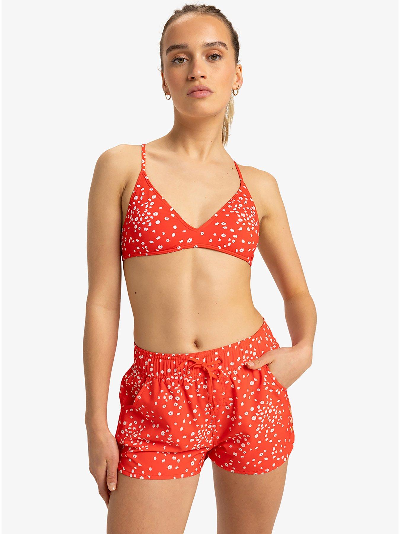 Roxy Womens Wave Printed 2 Inch Boardshorts - Red