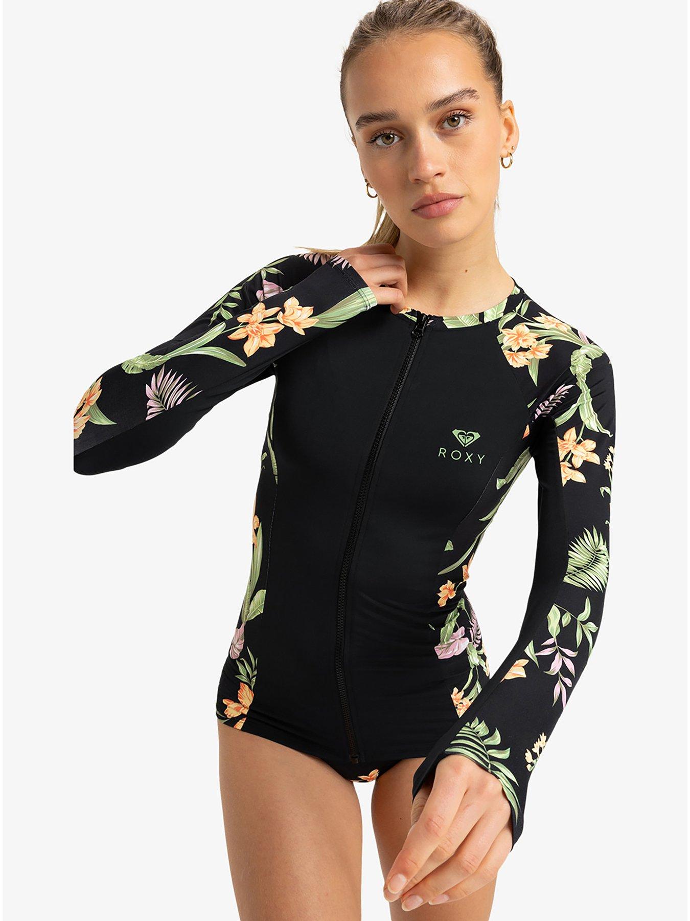undefined Womens Long Sleeve Zip Lycra Rashguard - Black