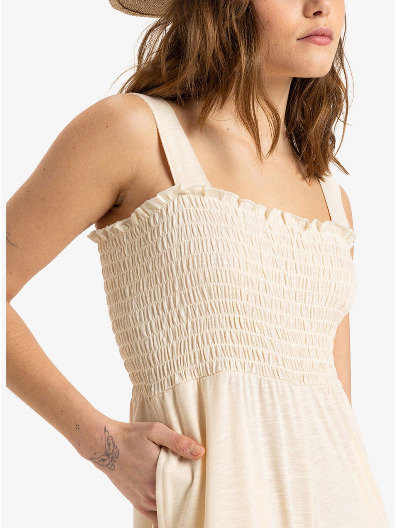Image 4 of 4 of Roxy Womens Just Passing By Jumpsuit All-In-One - Beige