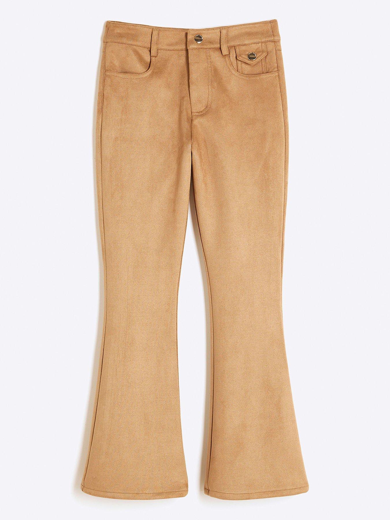river-island-girls-suedette-flared-trousers-brown