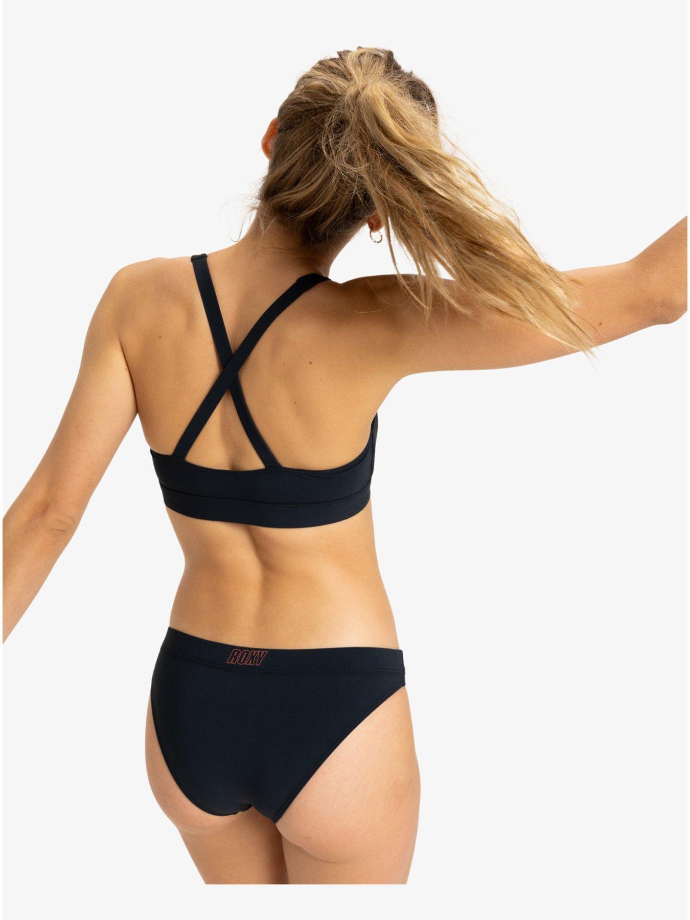  image of roxy-womens-active-bralette-tank-separate-top-swimsuit-black