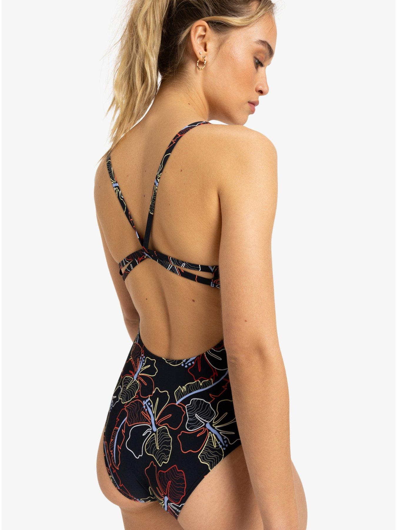  image of roxy-womens-active-basic-one-piece-swimsuit-black