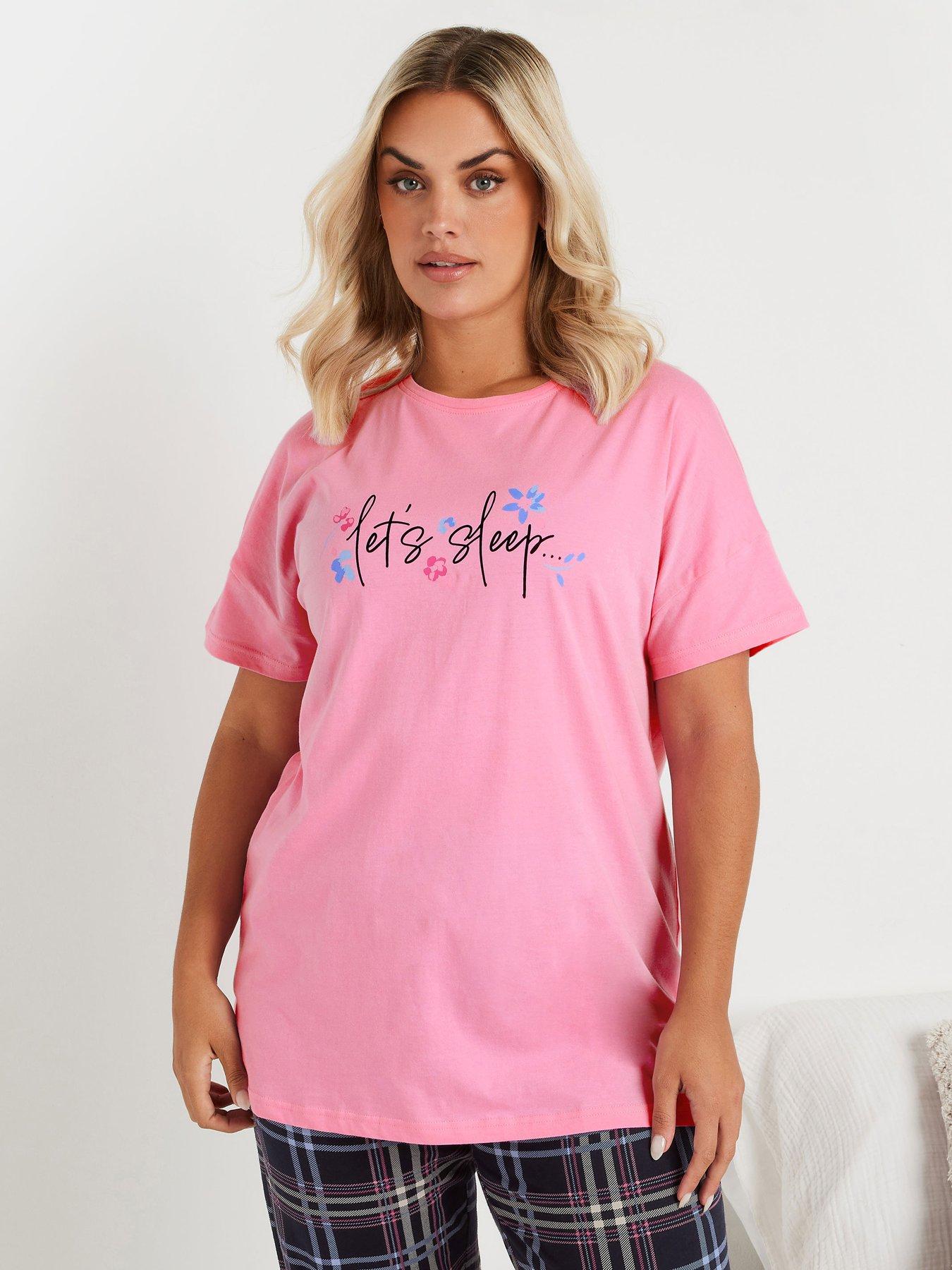 undefined Curve Love Sleep Sleeptee Top - Pink