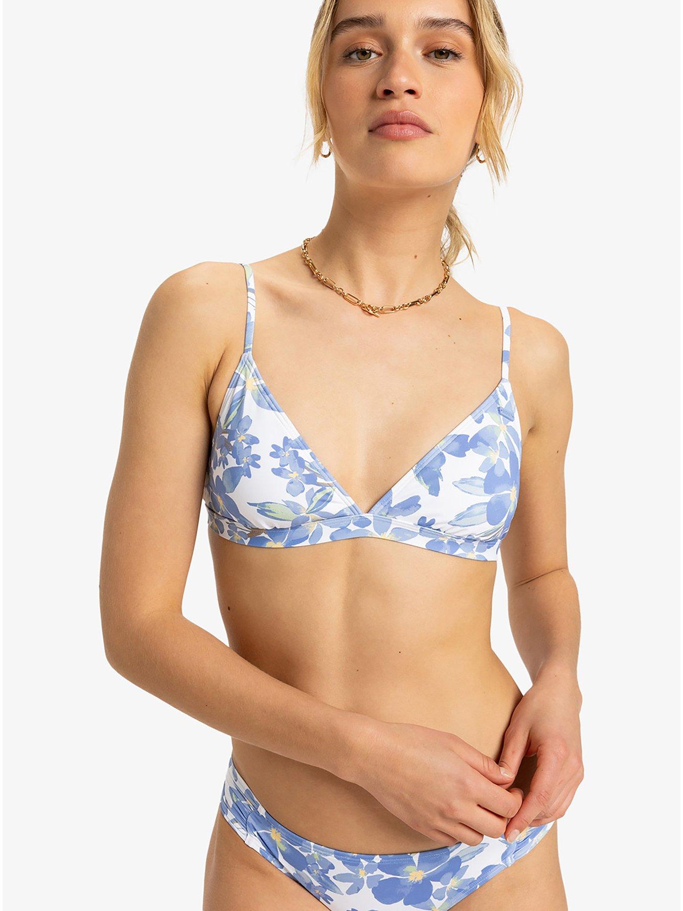 Roxy Womens Beach Classics Fixed Triangle Separate Top Swimsuit - White