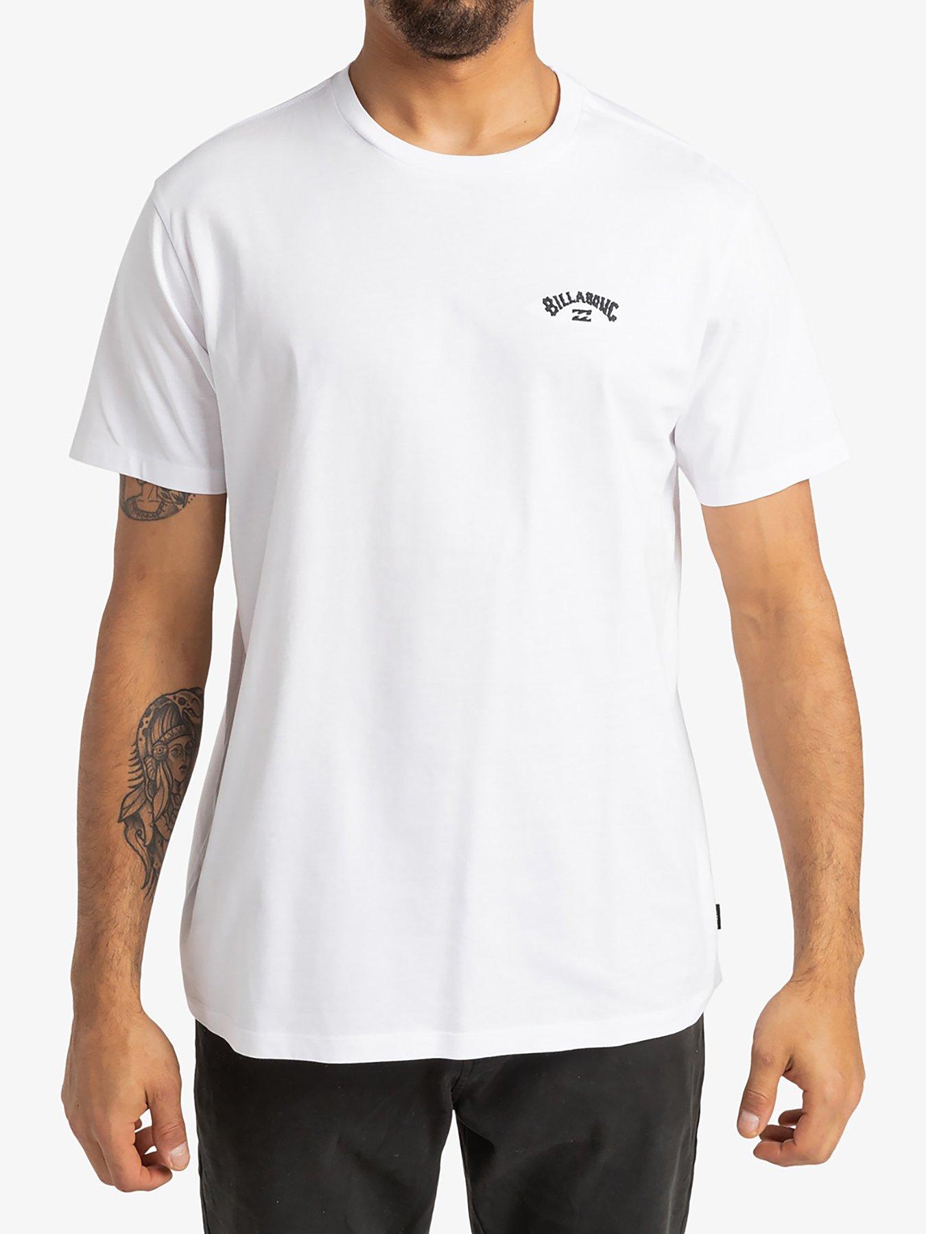 undefined Mens Arch Crew Short Sleeve Tops - White