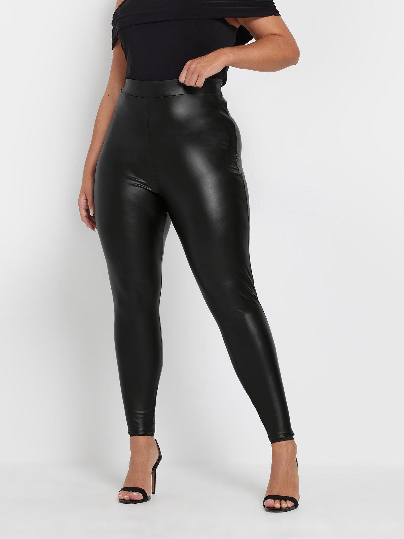 Image 1 of 4 of Yours Curve Stretch Coated Leggings