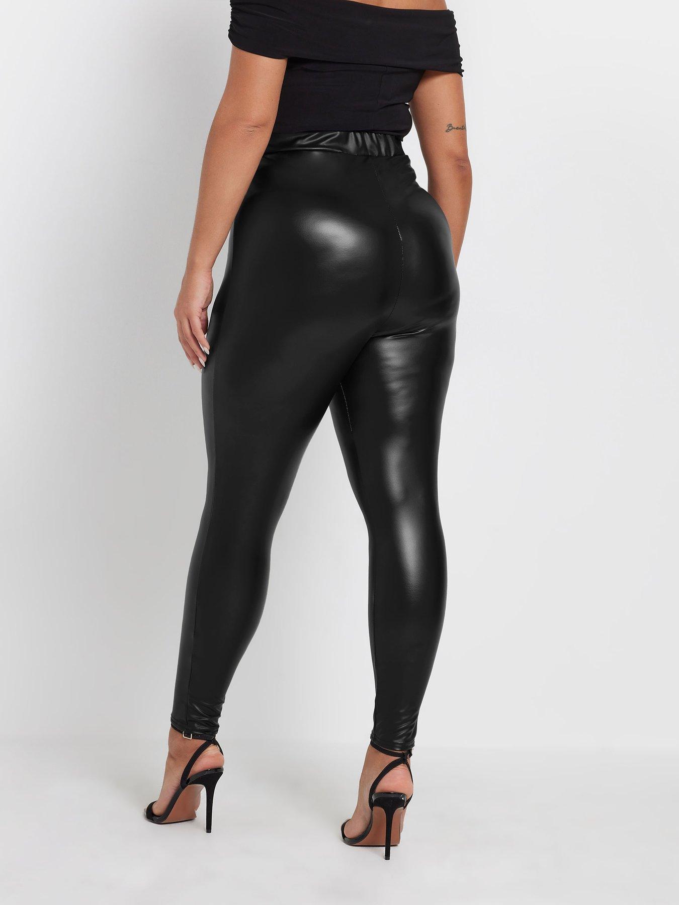 Image 2 of 4 of Yours Curve Stretch Coated Leggings
