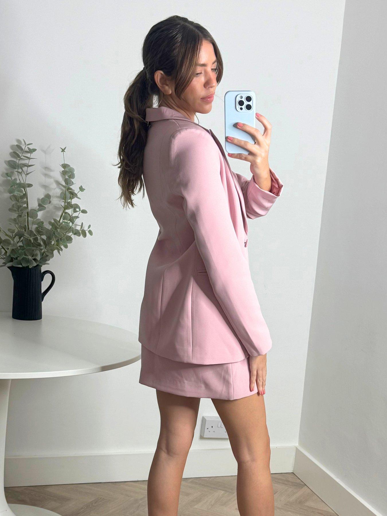  image of style-cheat-button-blazer-pink