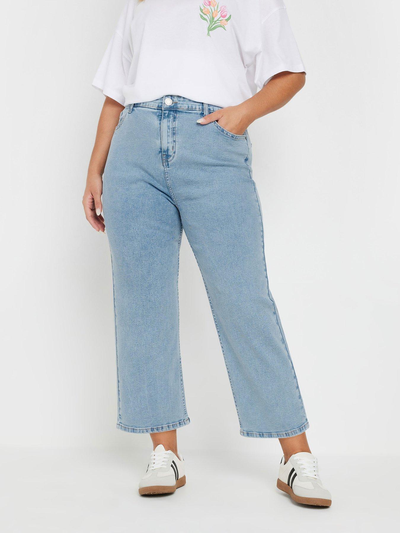 undefined Curve Wide Leg Crop Trouser - Blue