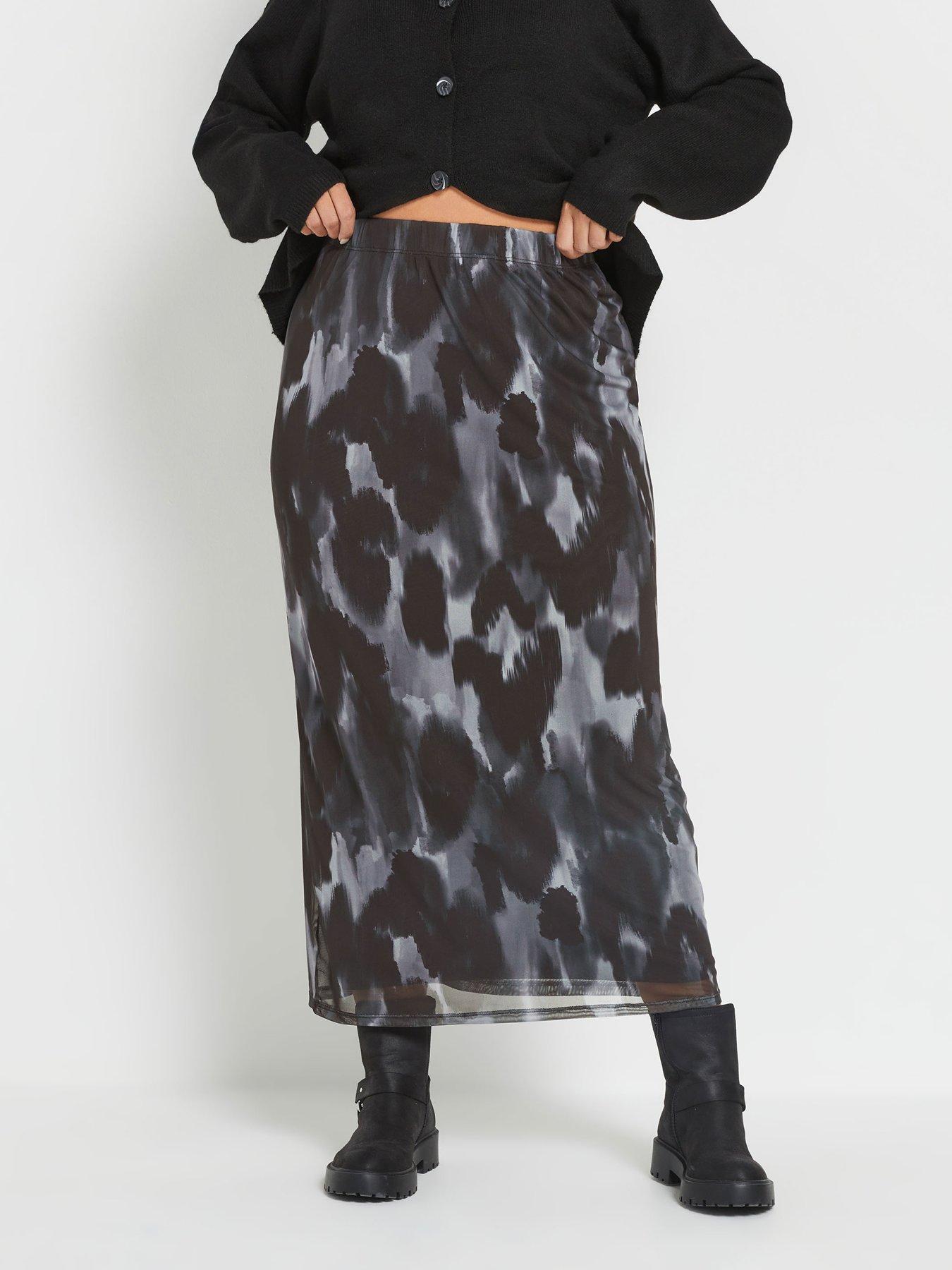 undefined Curve Mesh Tube Skirt - Grey