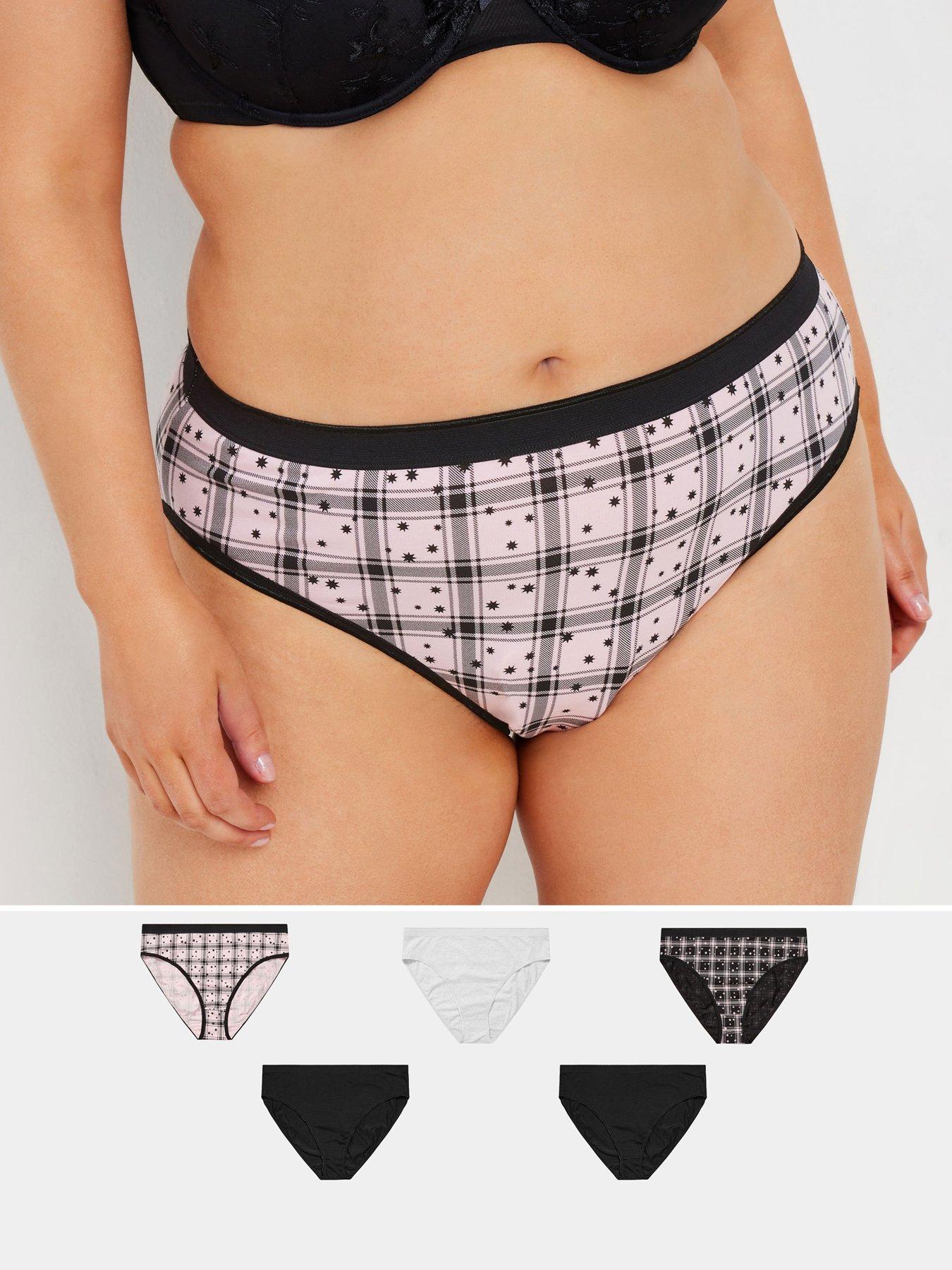 yours-curve-5-pack-stretch-star-check-high-leg-briefs-multi