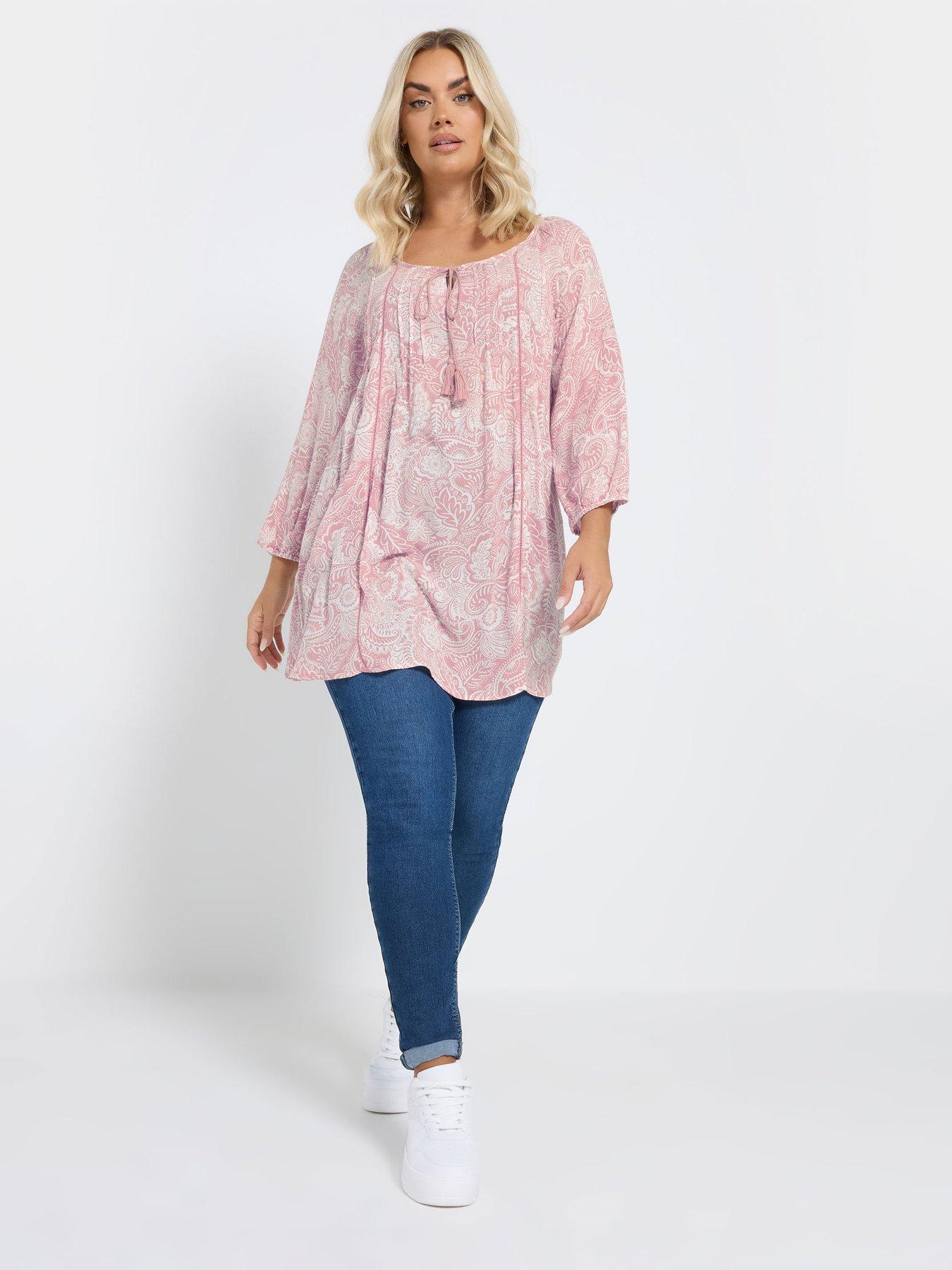  image of yours-curve-crinkle-gypsy-top-pink