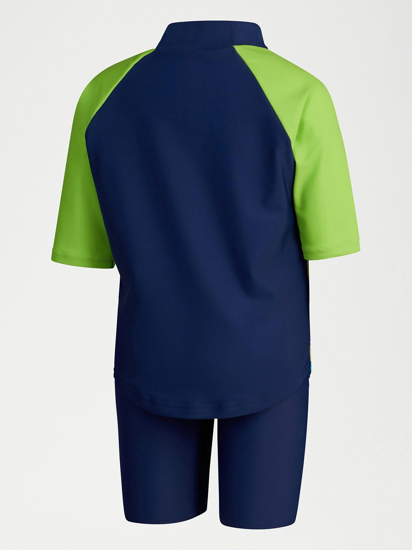 image of speedo-boys-rash-top-and-jammer-set-blue