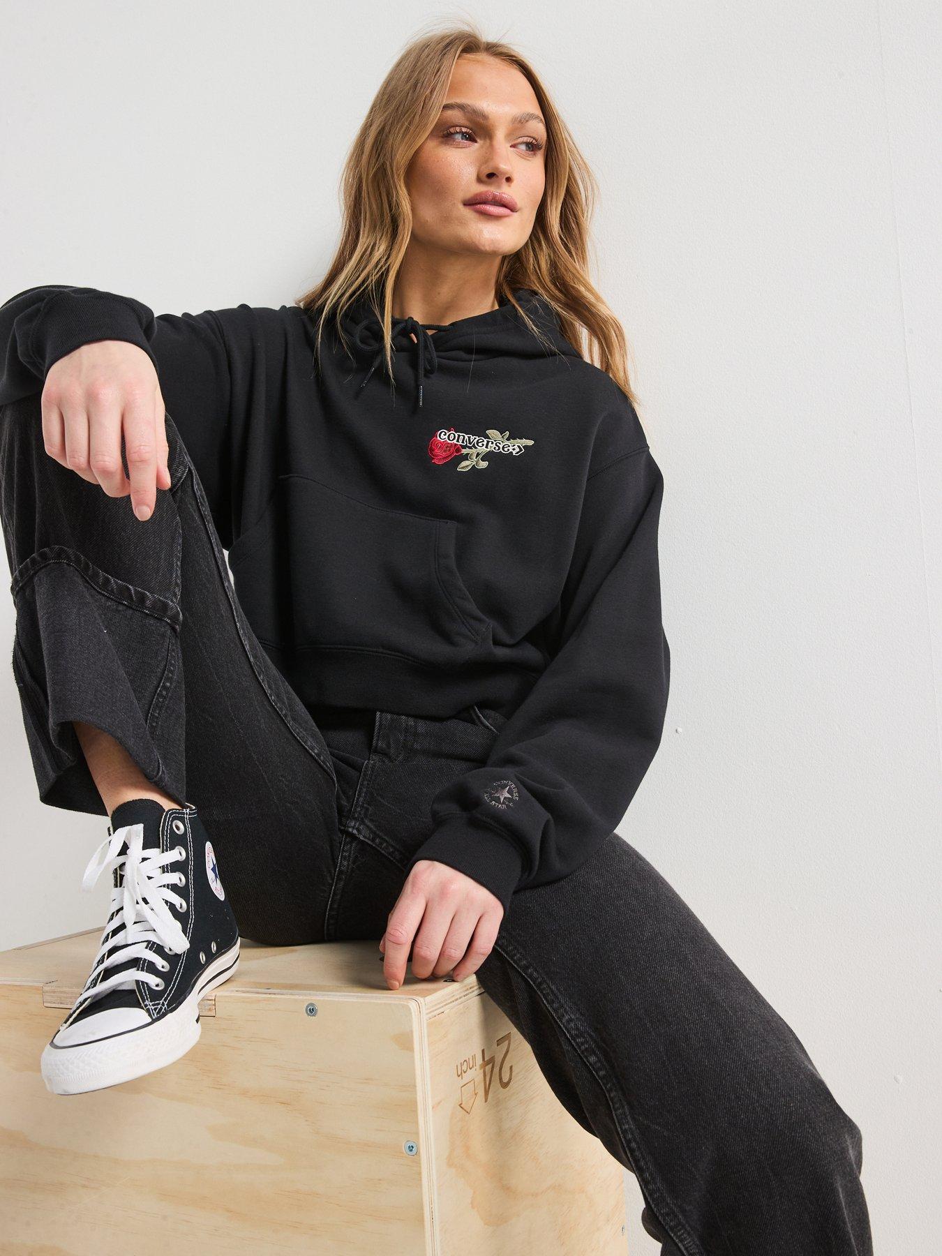 image of converse-womens-v-day-essentials-hoodie-black