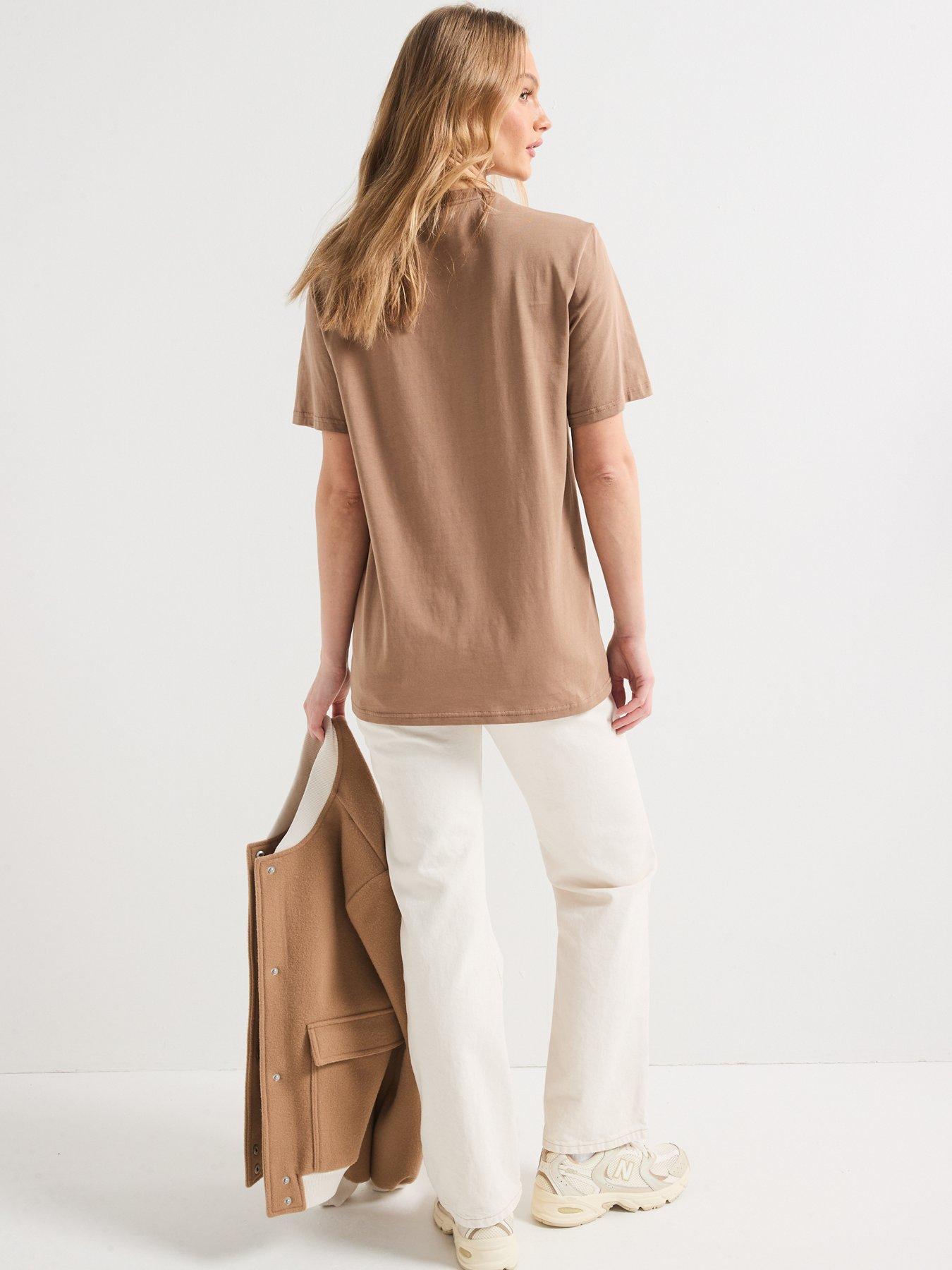  image of converse-womens-standard-fit-star-chev-tee-beige
