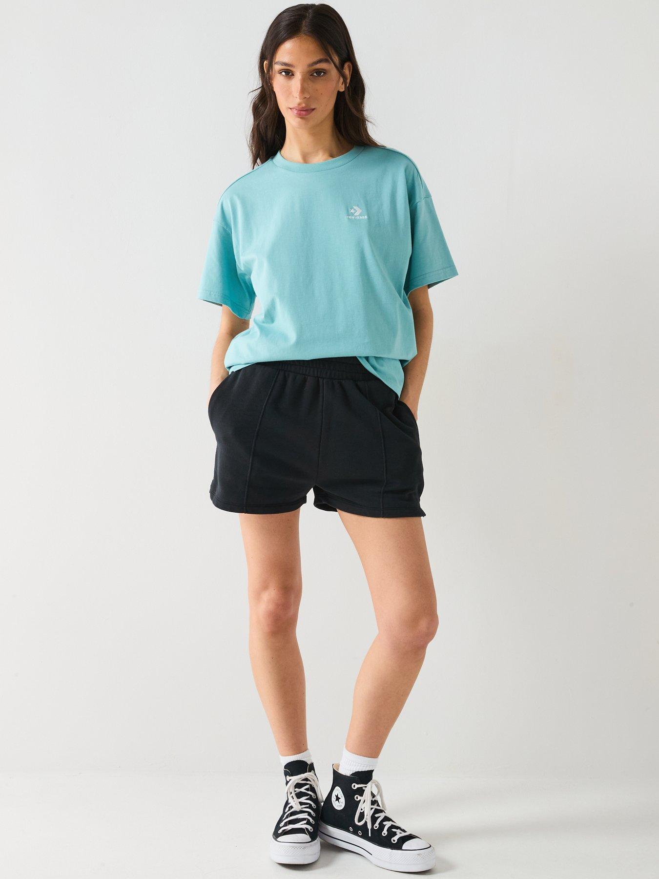 image of converse-womens-star-chevron-oversized-tee-blue