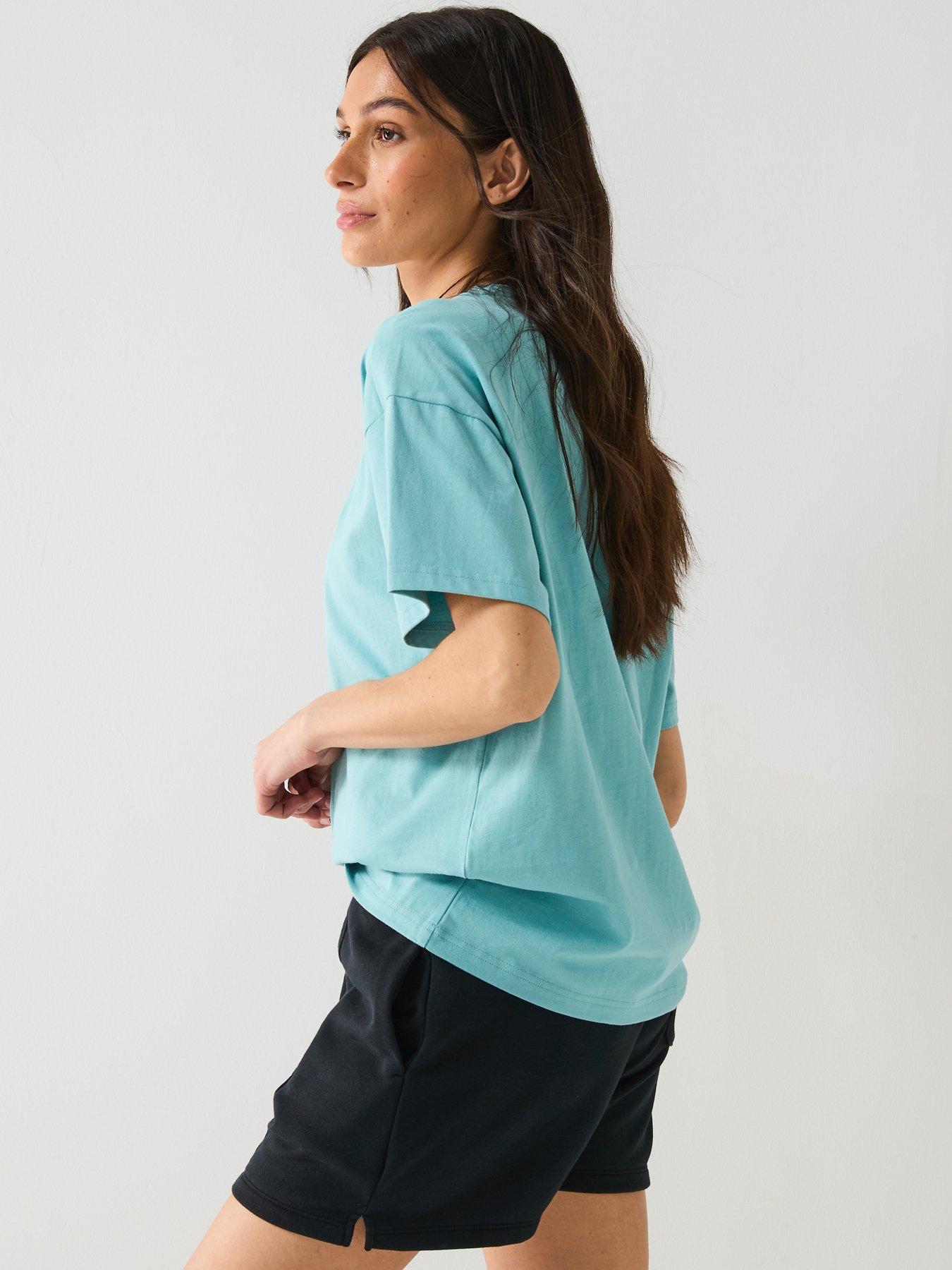  image of converse-womens-star-chevron-oversized-tee-blue