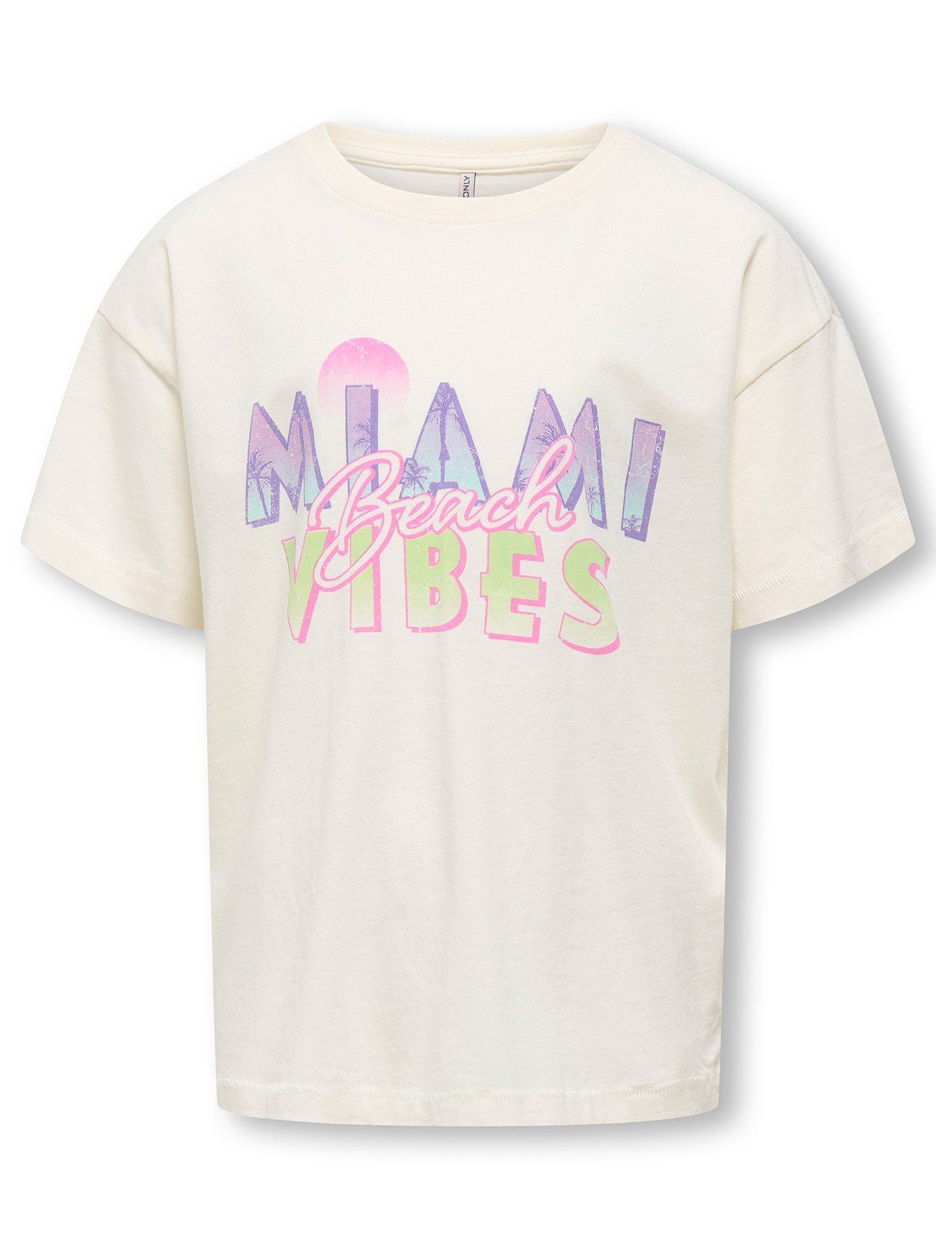  image of only-kids-girls-miami-vibes-short-sleeve-tshirt-cloud-dancer