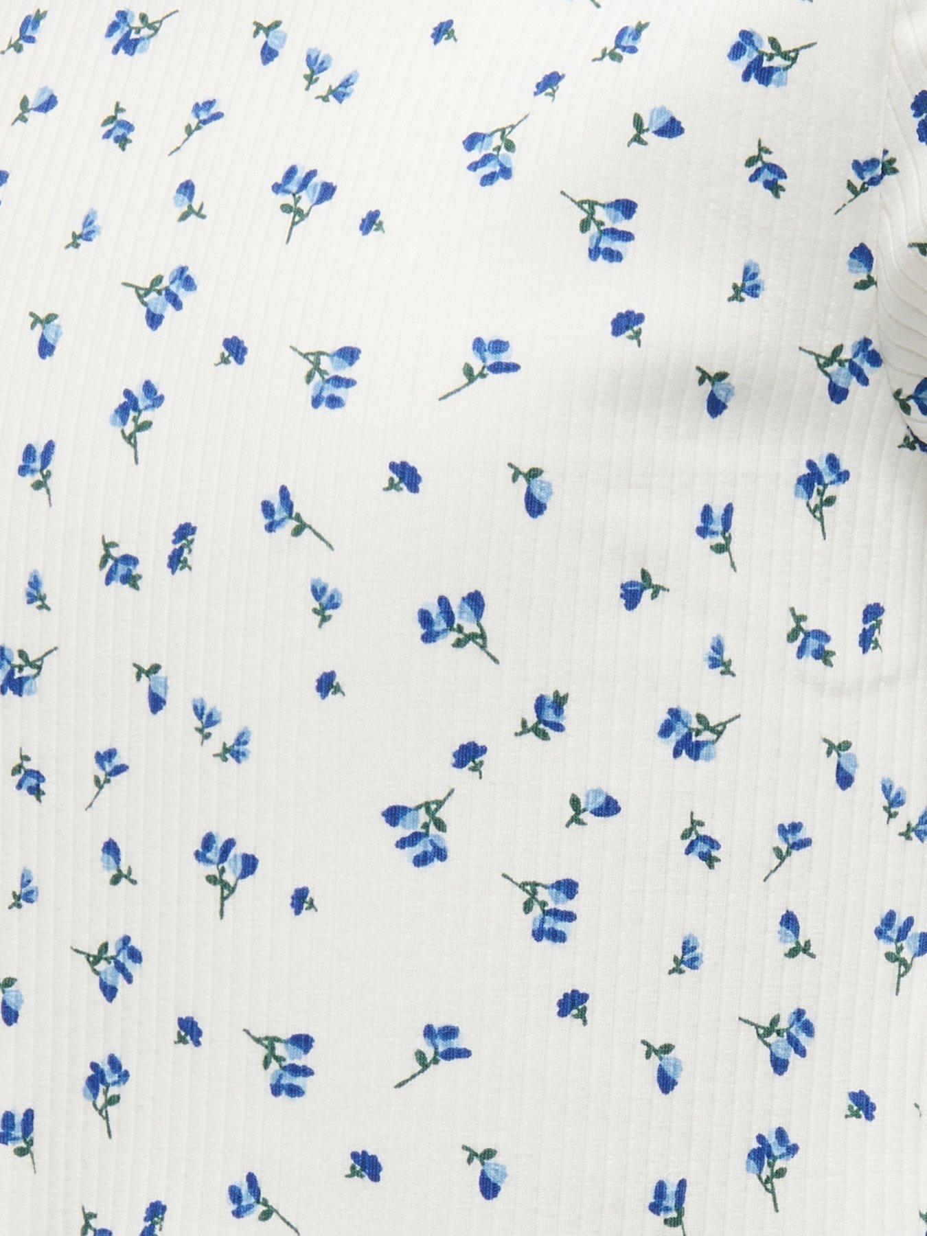 Image 6 of 6 of Only Kids Girls Floral Short Sleeve Tshirt - Mazarine Blue