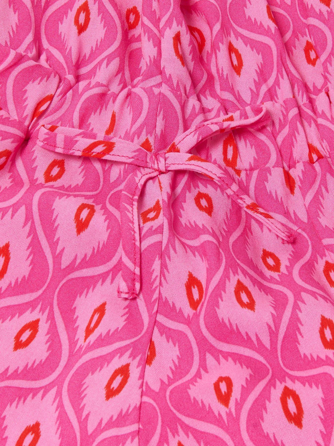 Image 3 of 3 of Only Kids Girls Geo Print Cap Sleeve Dress - Fuchisa Purple