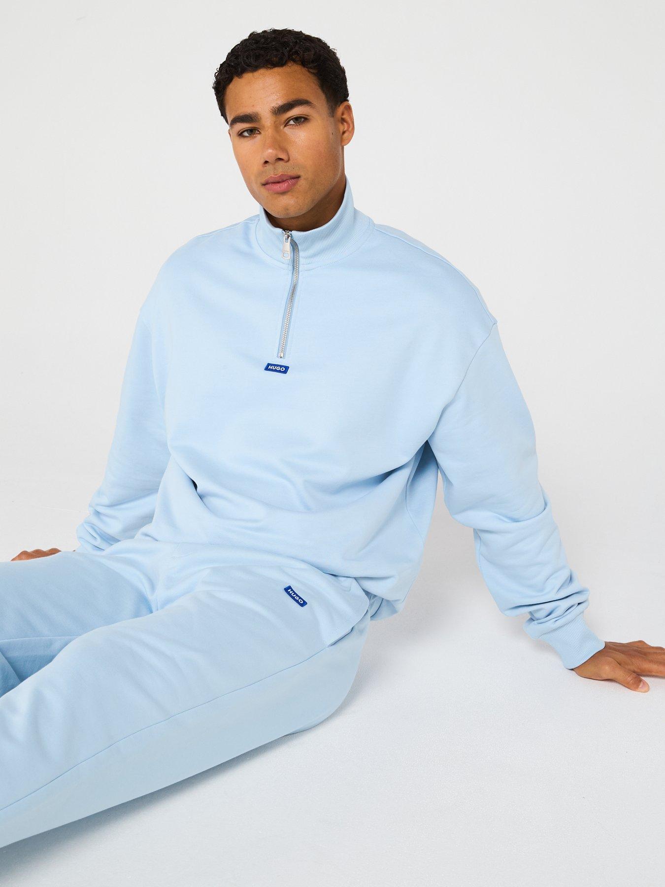  image of hugo-blue-napin-regular-fit-joggers-light-blue