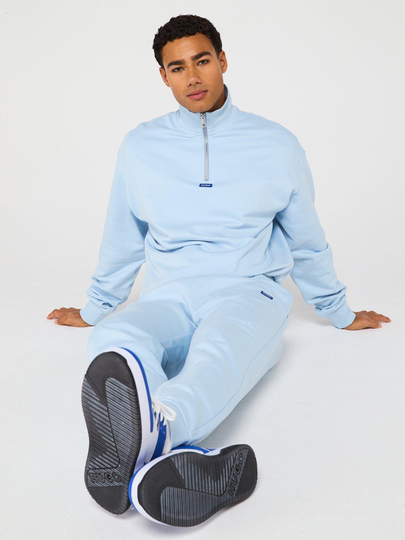  image of hugo-blue-napin-regular-fit-joggers-light-blue