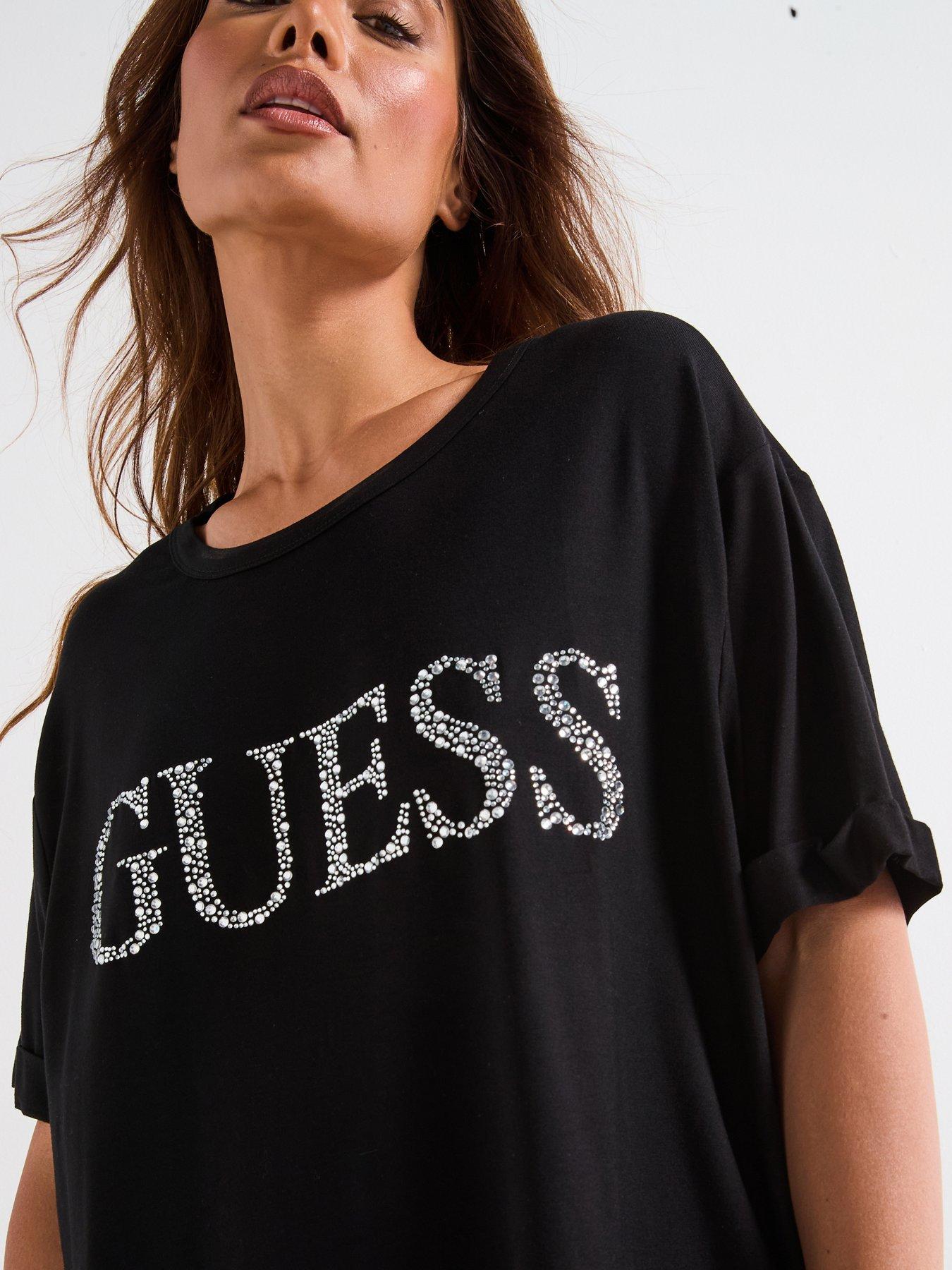 Image 5 of 5 of Guess Logo Long Ss Tee - Black