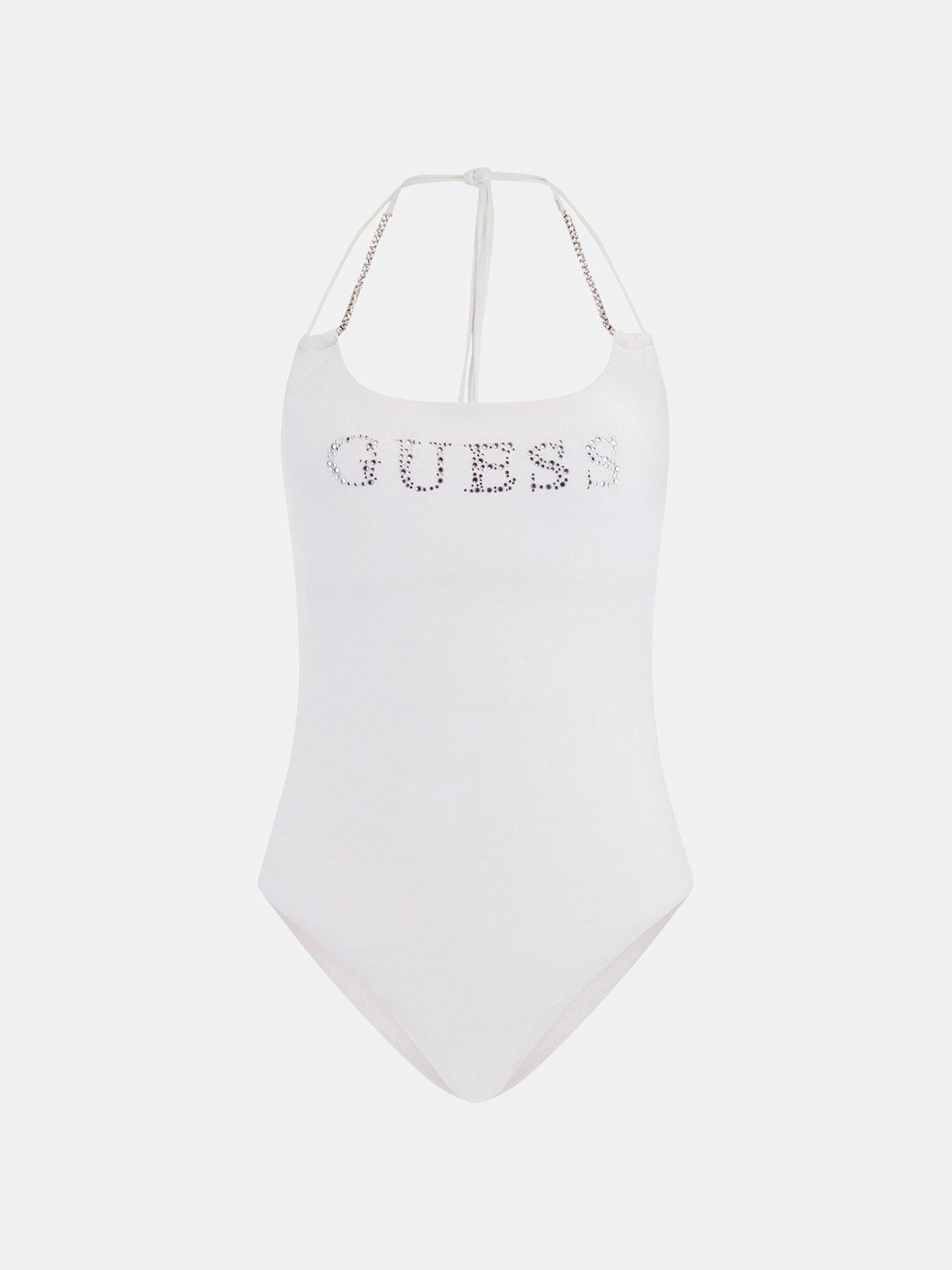 Image 5 of 5 of Guess Logo One-piece Swimsuit - White