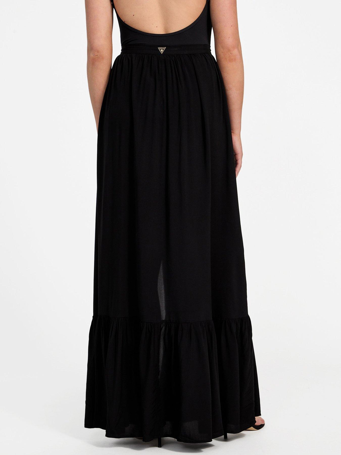 Image 2 of 6 of Guess Wrapped Long Beach Skirt - Black