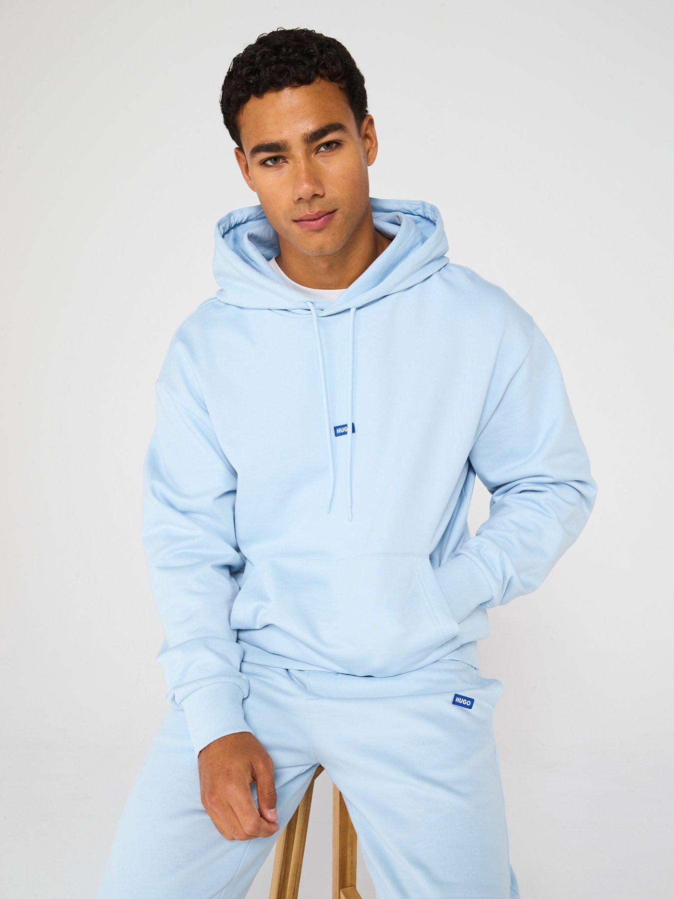  image of hugo-blue-nalonsonap-tab-logo-overhead-jersey-tracksuit-light-blue