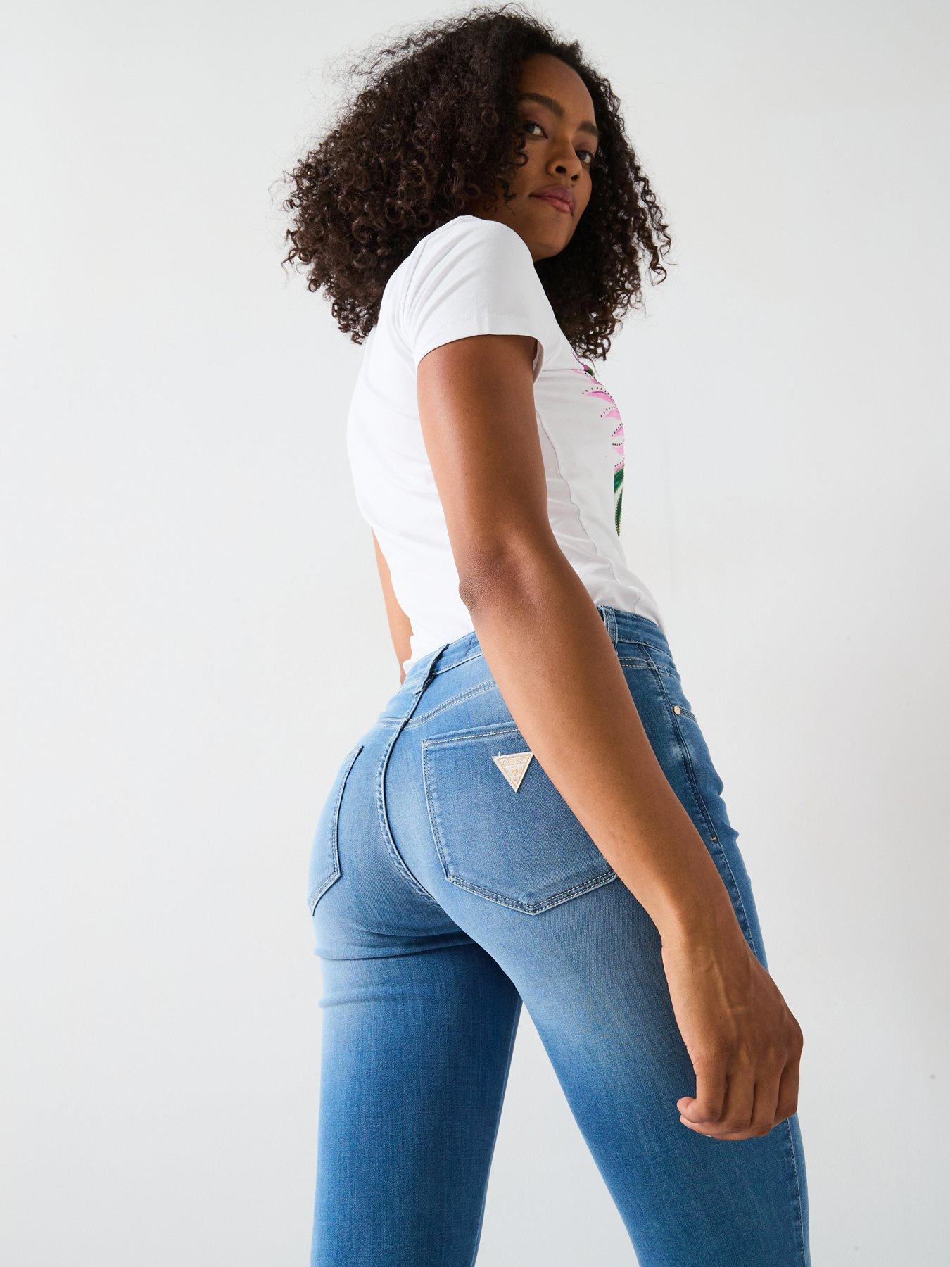 Image 4 of 6 of Guess Sexy Flare Jeans - Blue