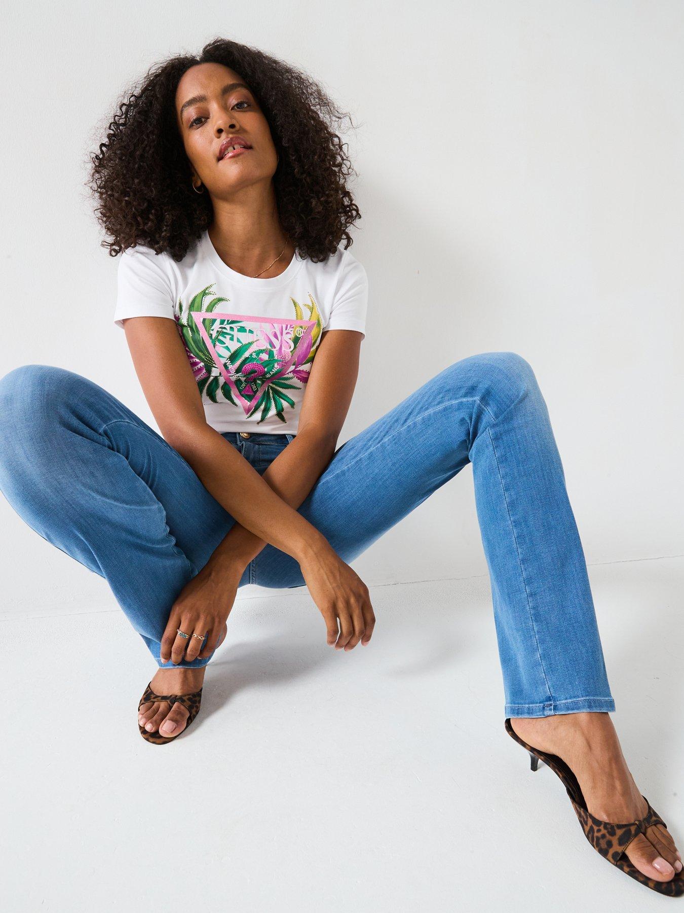 Image 5 of 6 of Guess Sexy Flare Jeans - Blue