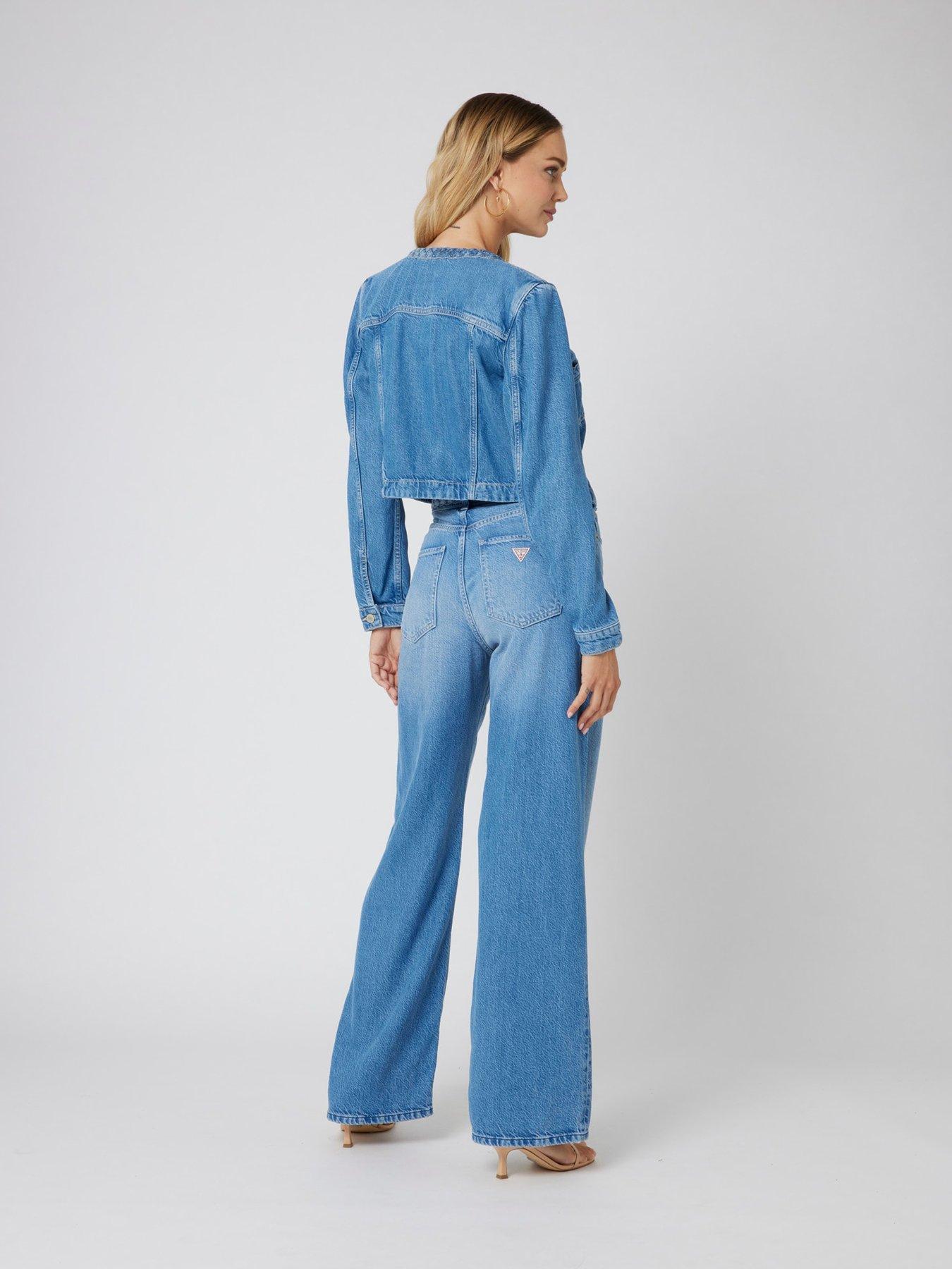 Image 3 of 3 of Guess Wide Leg Braided Jeans - Blue