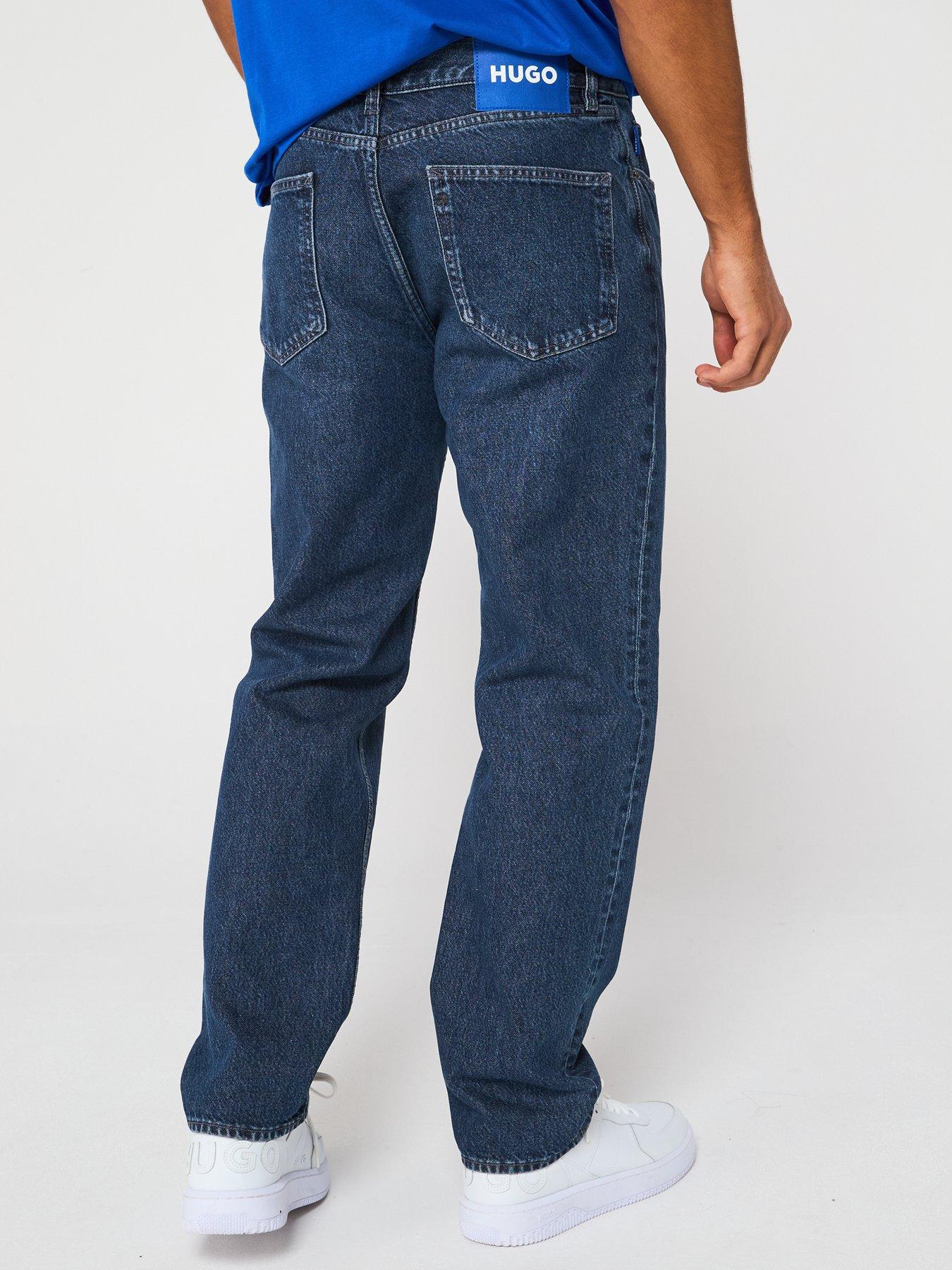  image of hugo-blue-jonah-straight-fit-jeans-navy