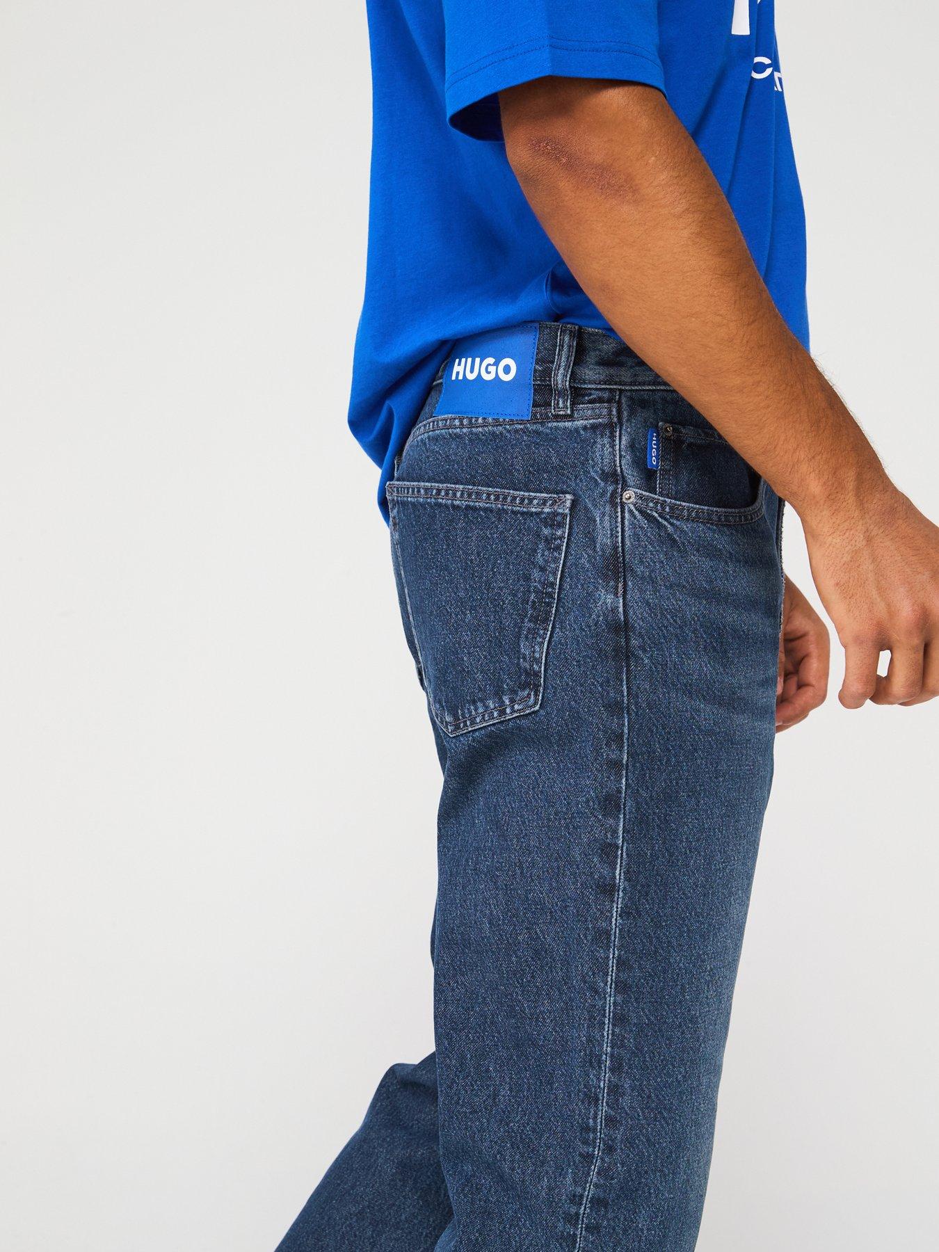  image of hugo-blue-jonah-straight-fit-jeans-navy