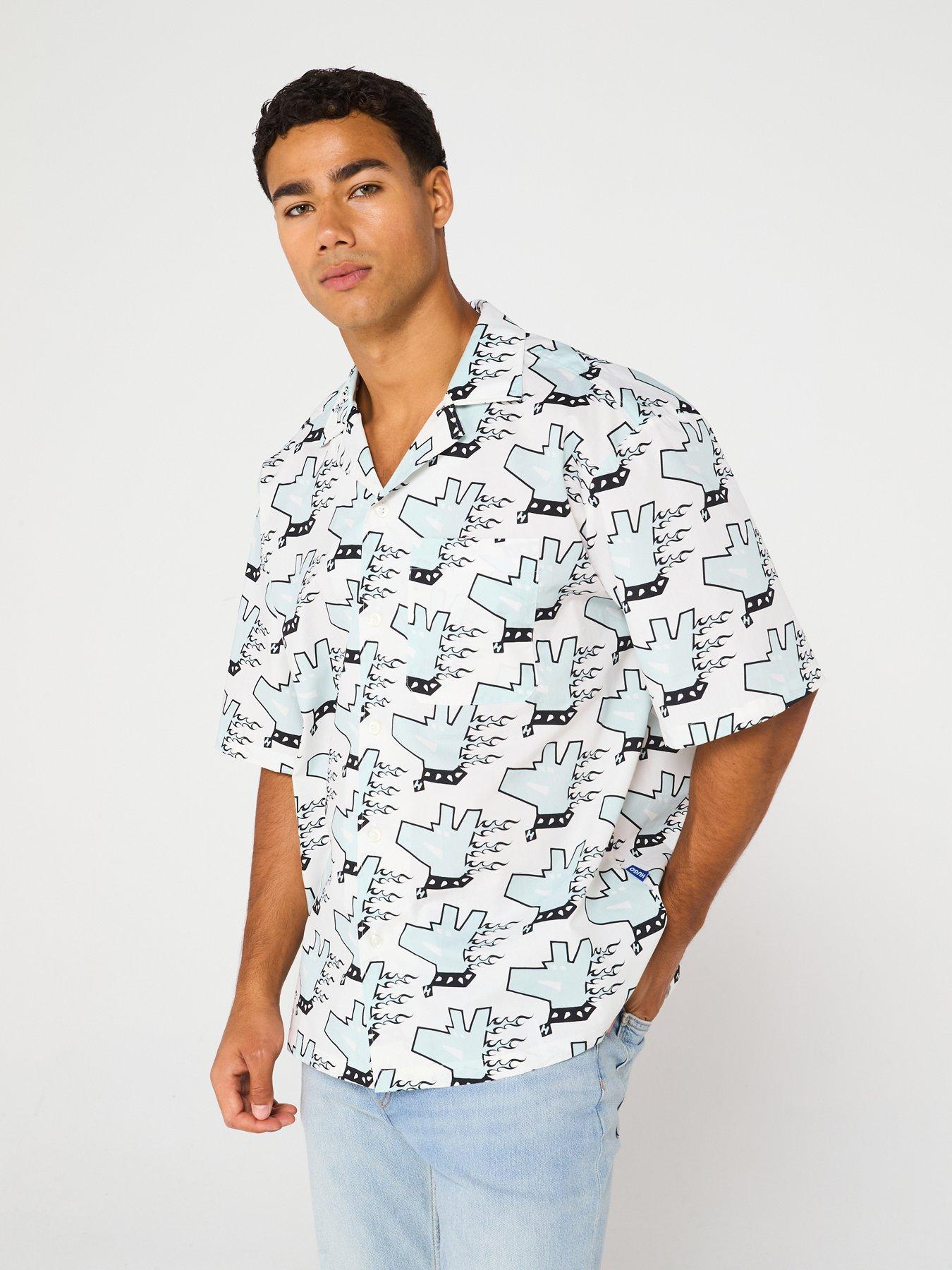 hugo-blue-eligino-relaxed-all-over-dog-print-short-sleeve-shirt-white