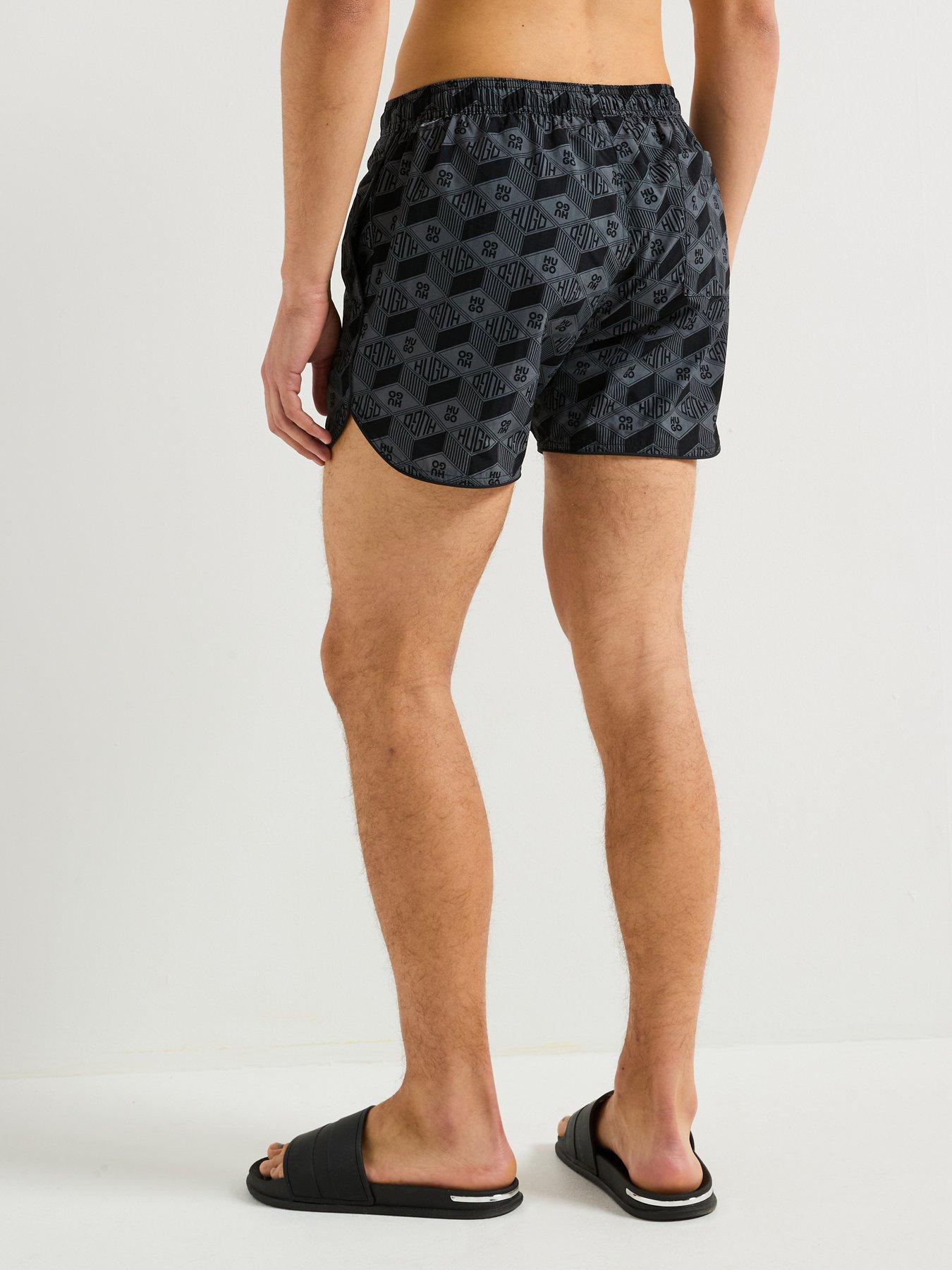  image of hugo-rik-swim-shorts-dark-grey