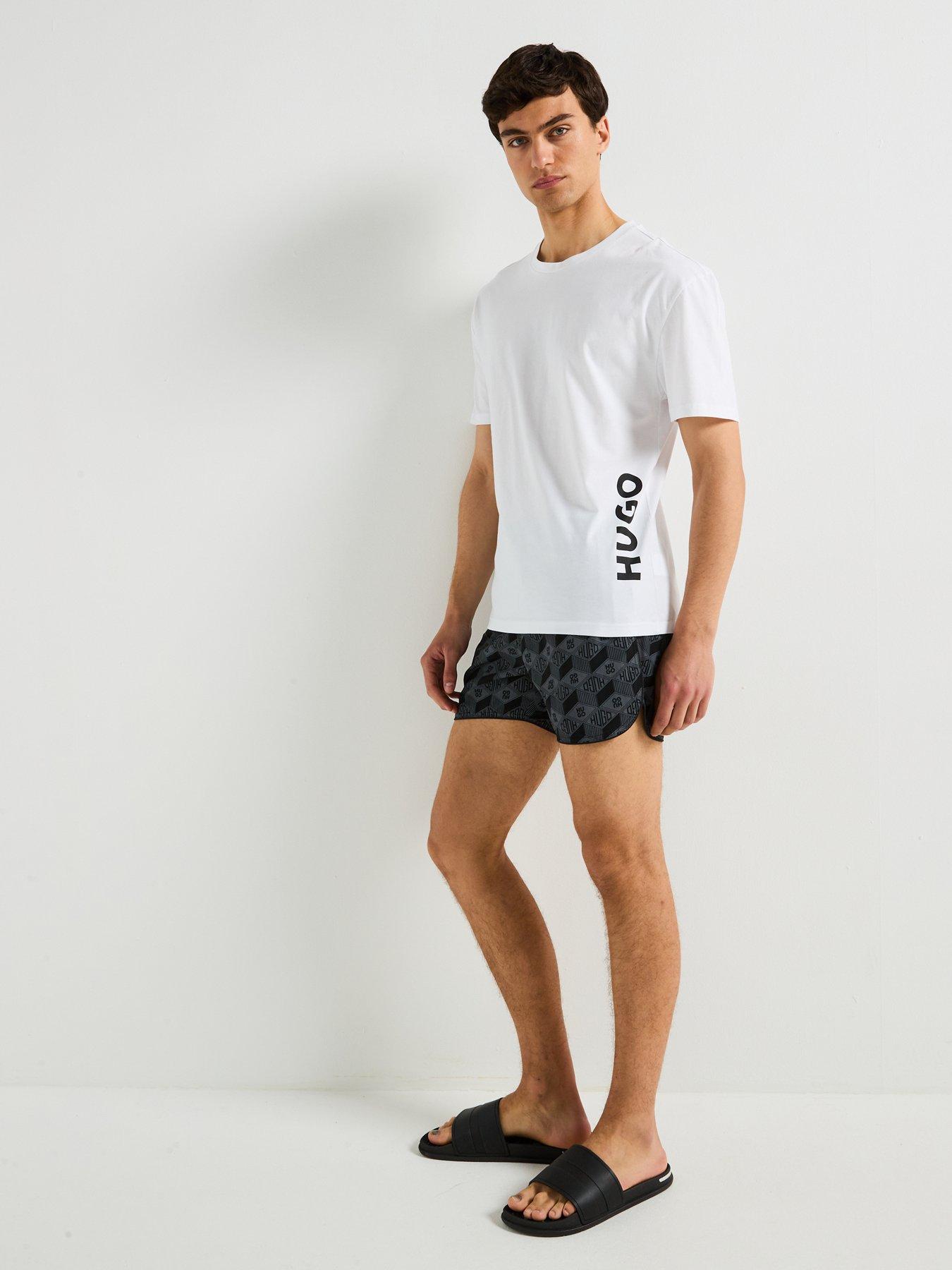  image of hugo-rik-swim-shorts-dark-grey